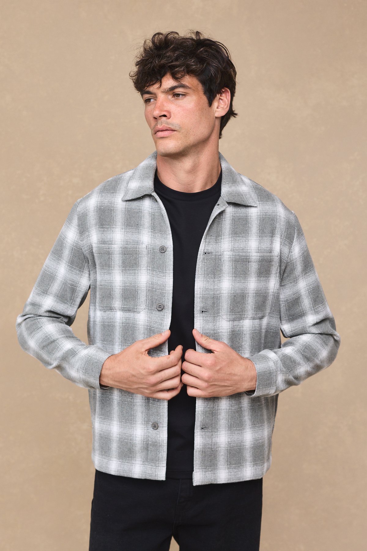 Vienna Checked Overshirt - Sage/Ivory