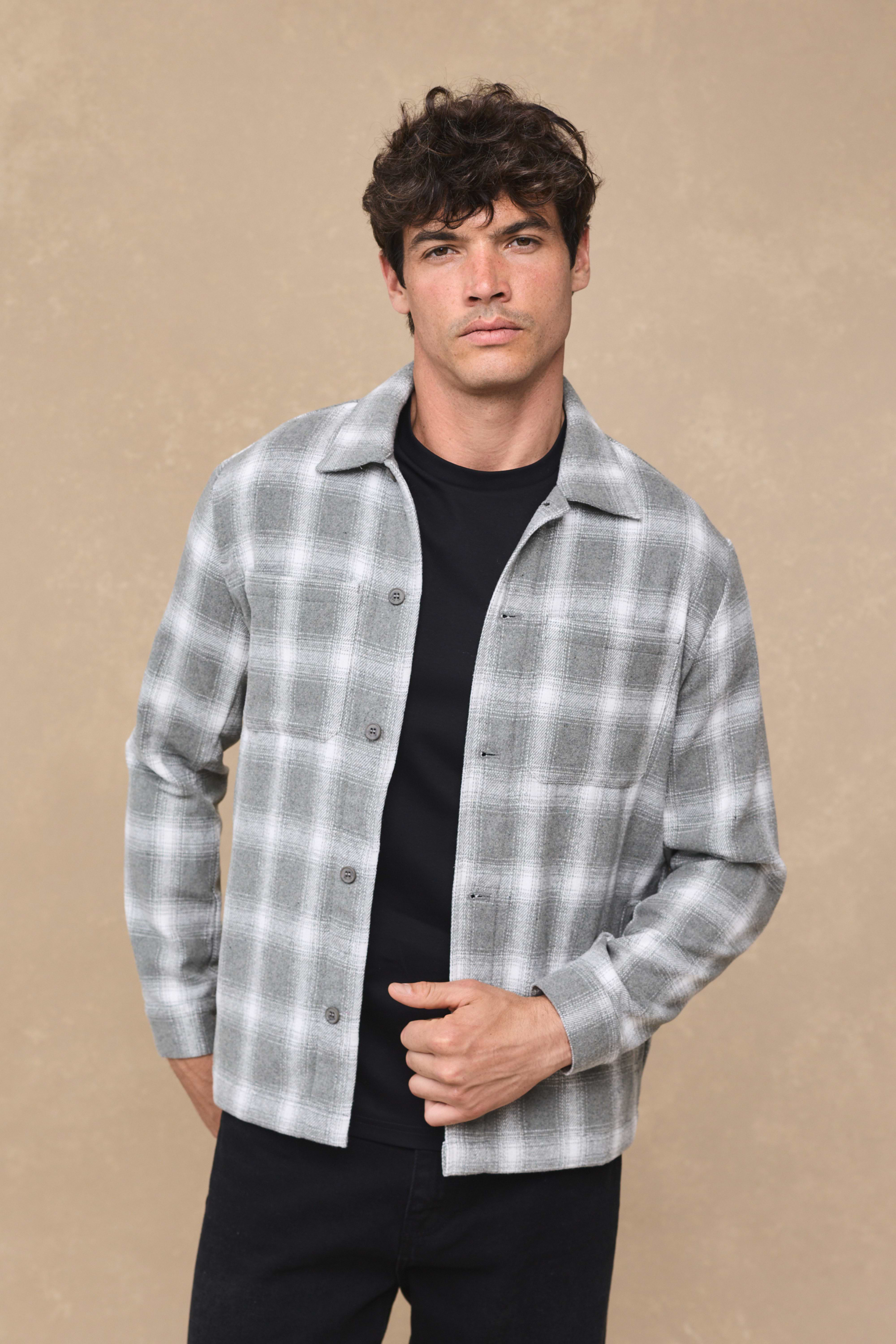 Vienna Checked Overshirt - Sage/Ivory