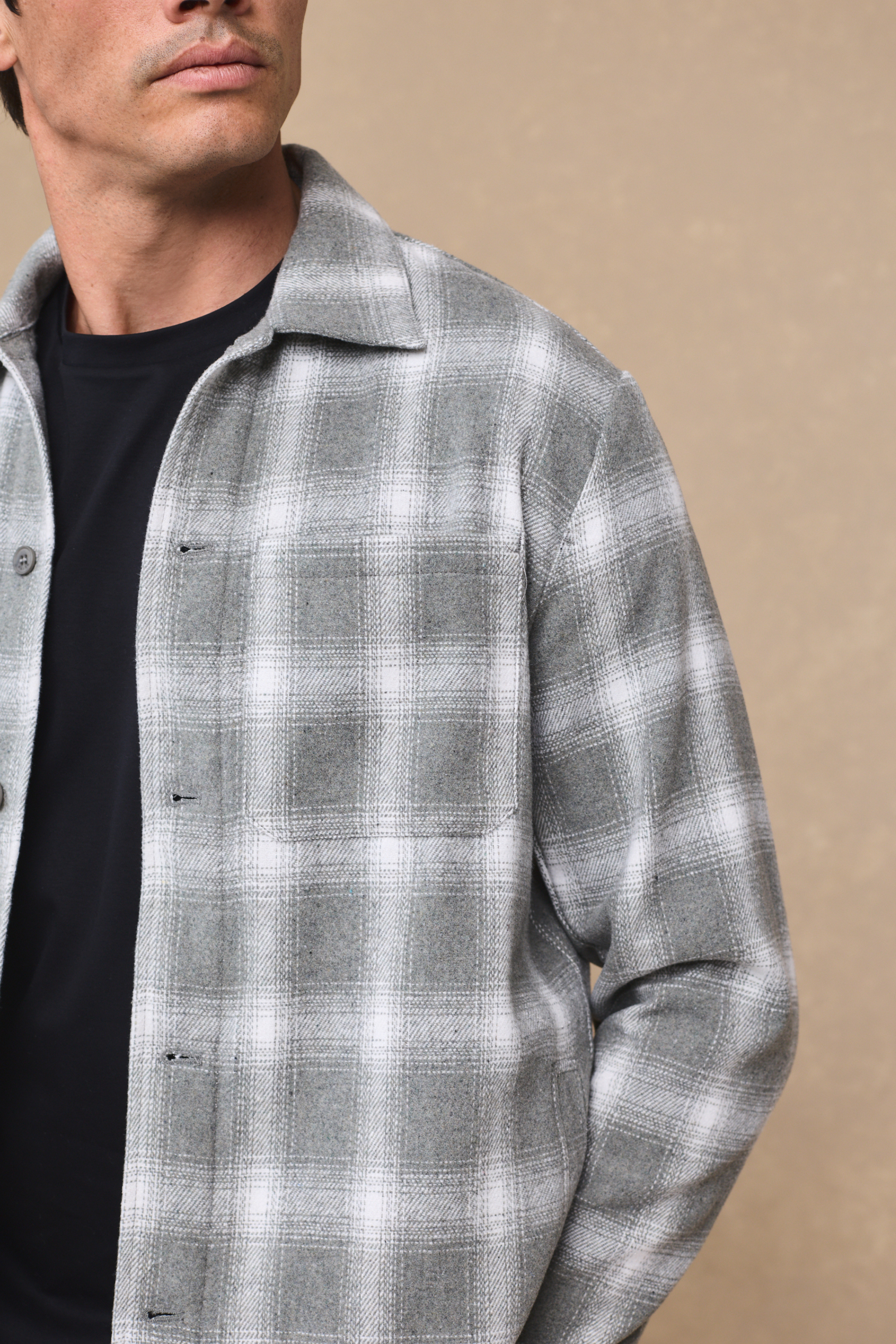 Vienna Checked Overshirt - Sage/Ivory