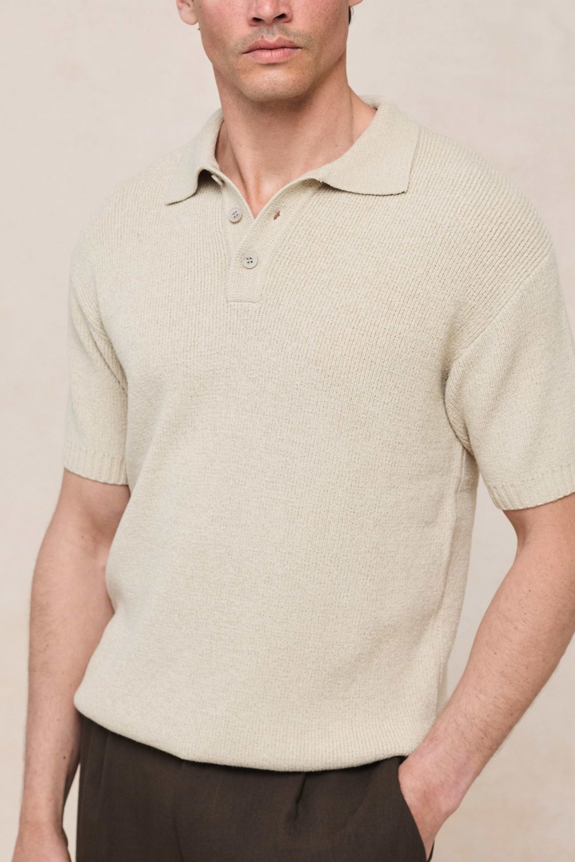 Sorelle Short Sleeve Rib Knit Polo - Sand