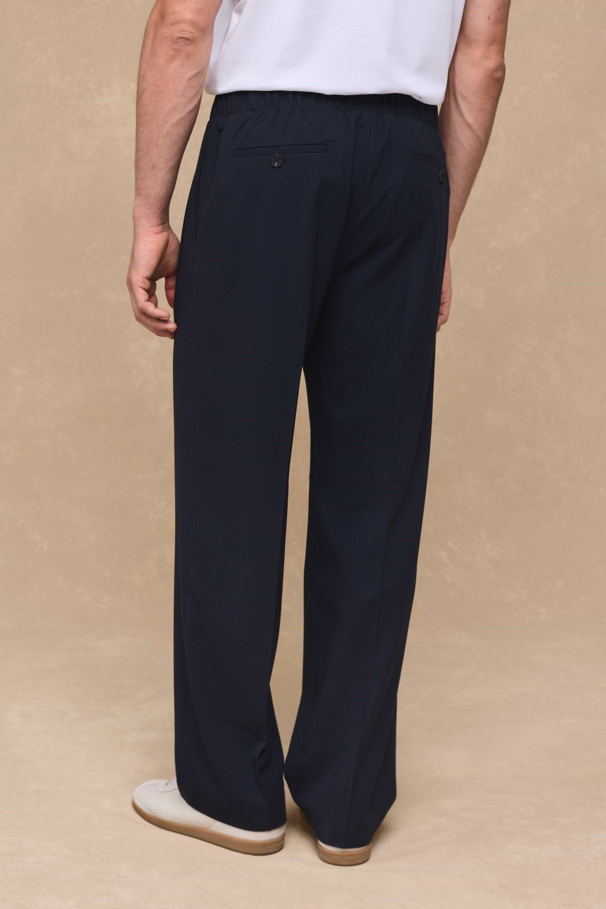 Johan Elasticated Waist Relaxed Fit Trouser - Dark Navy