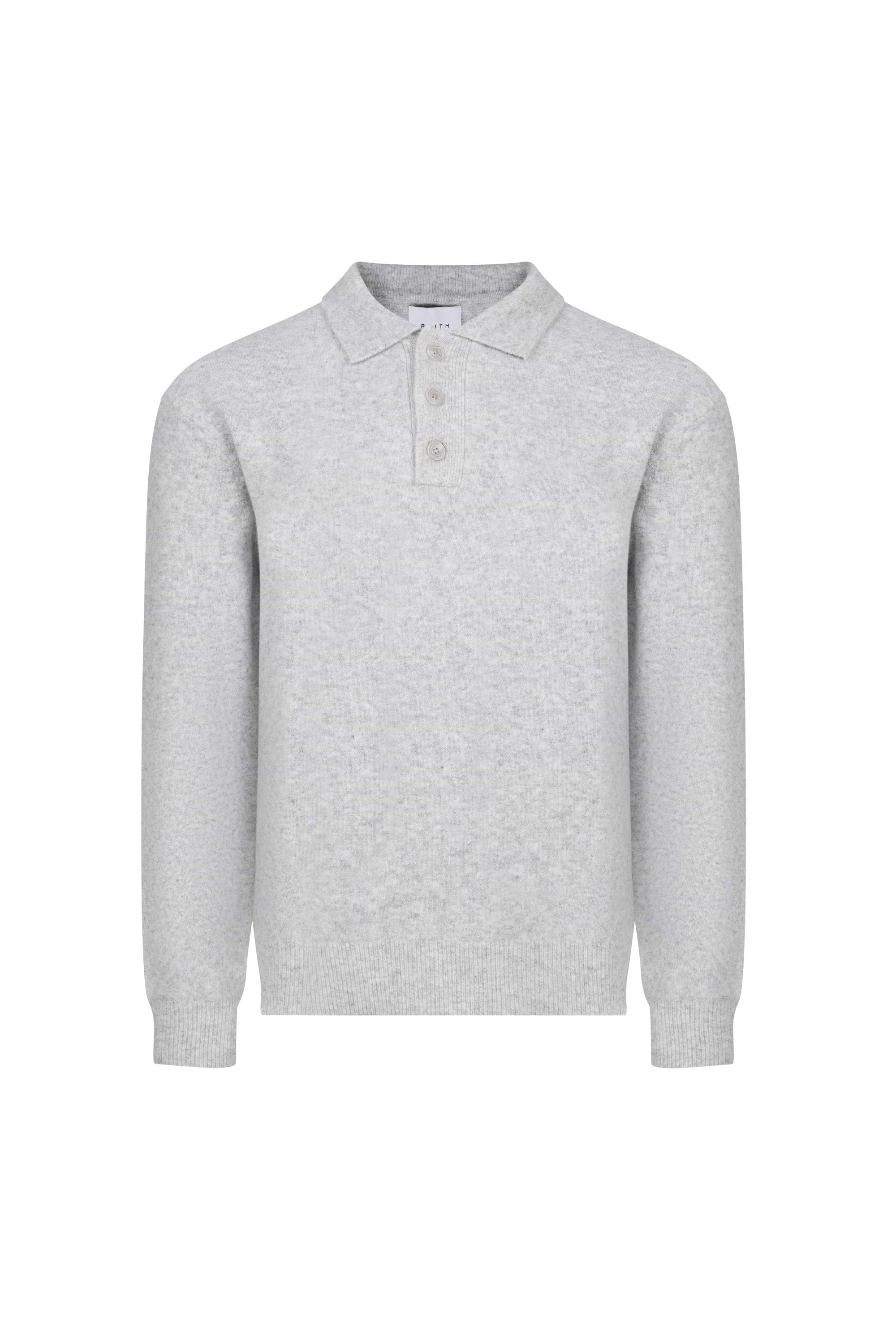 Otto Long Sleeve Polo - Grey Marl