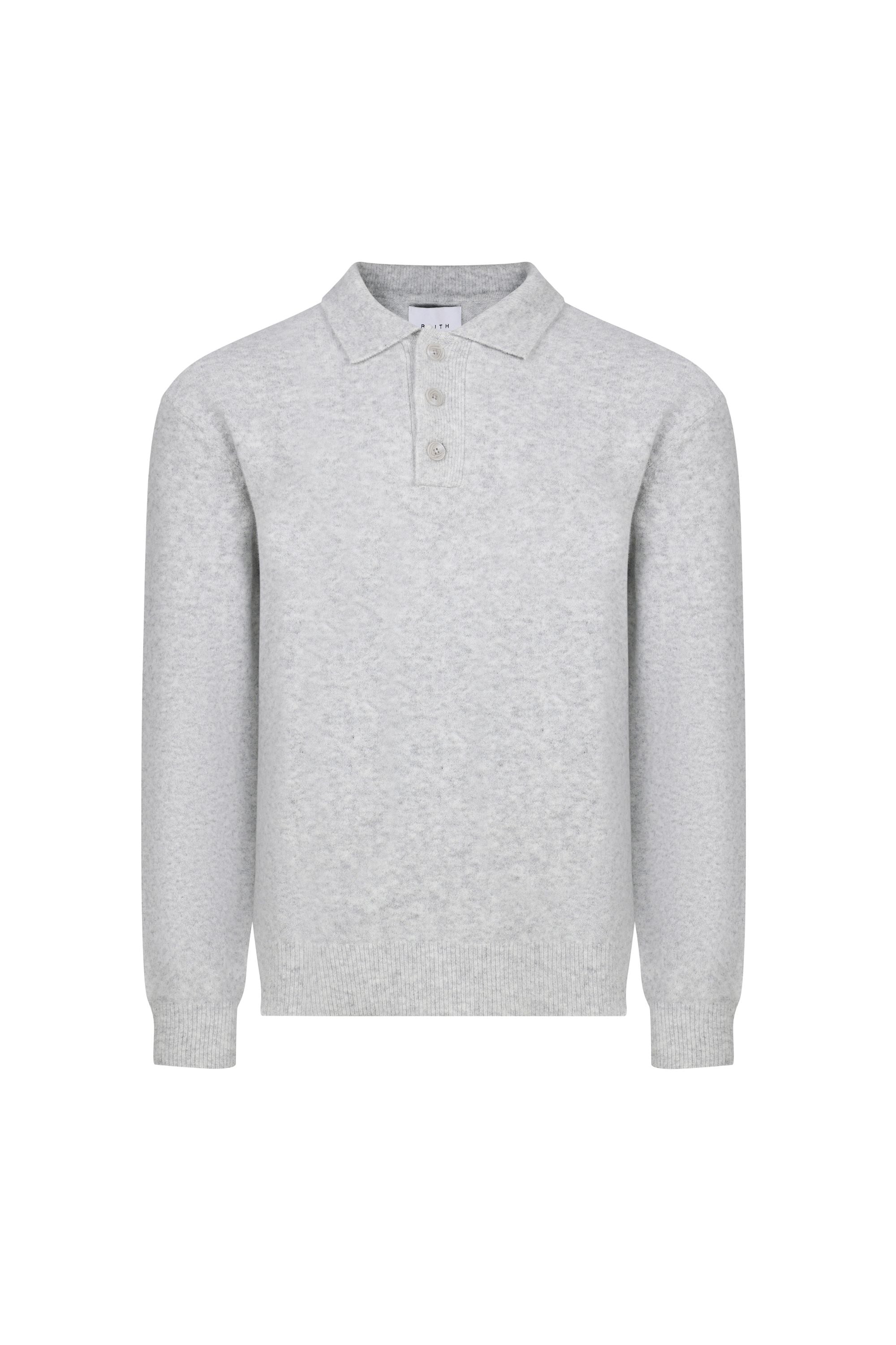 Otto Long Sleeve Polo - Grey Marl