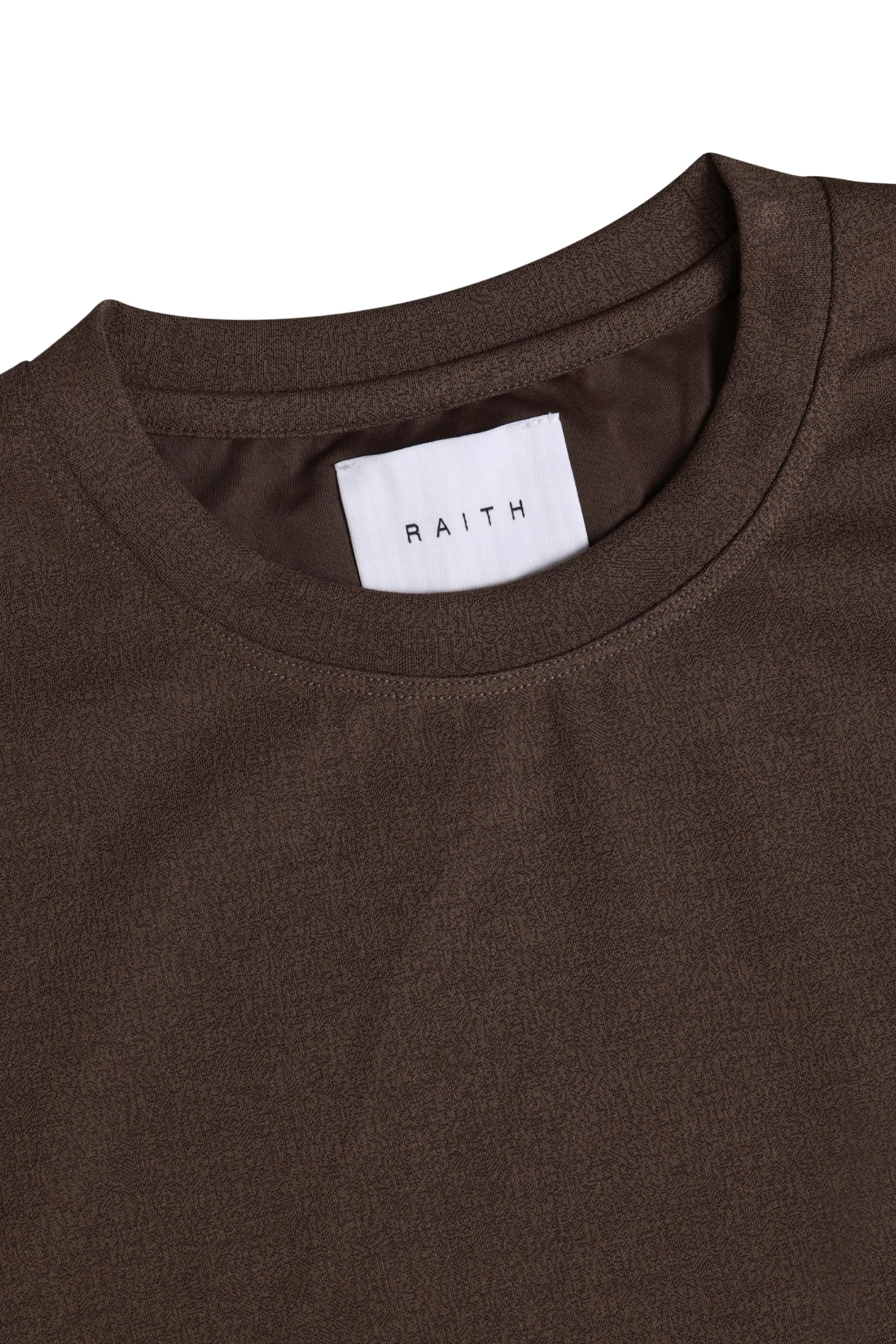 Tomas Crew Neck Crinkled Tshirt - Dark Brown