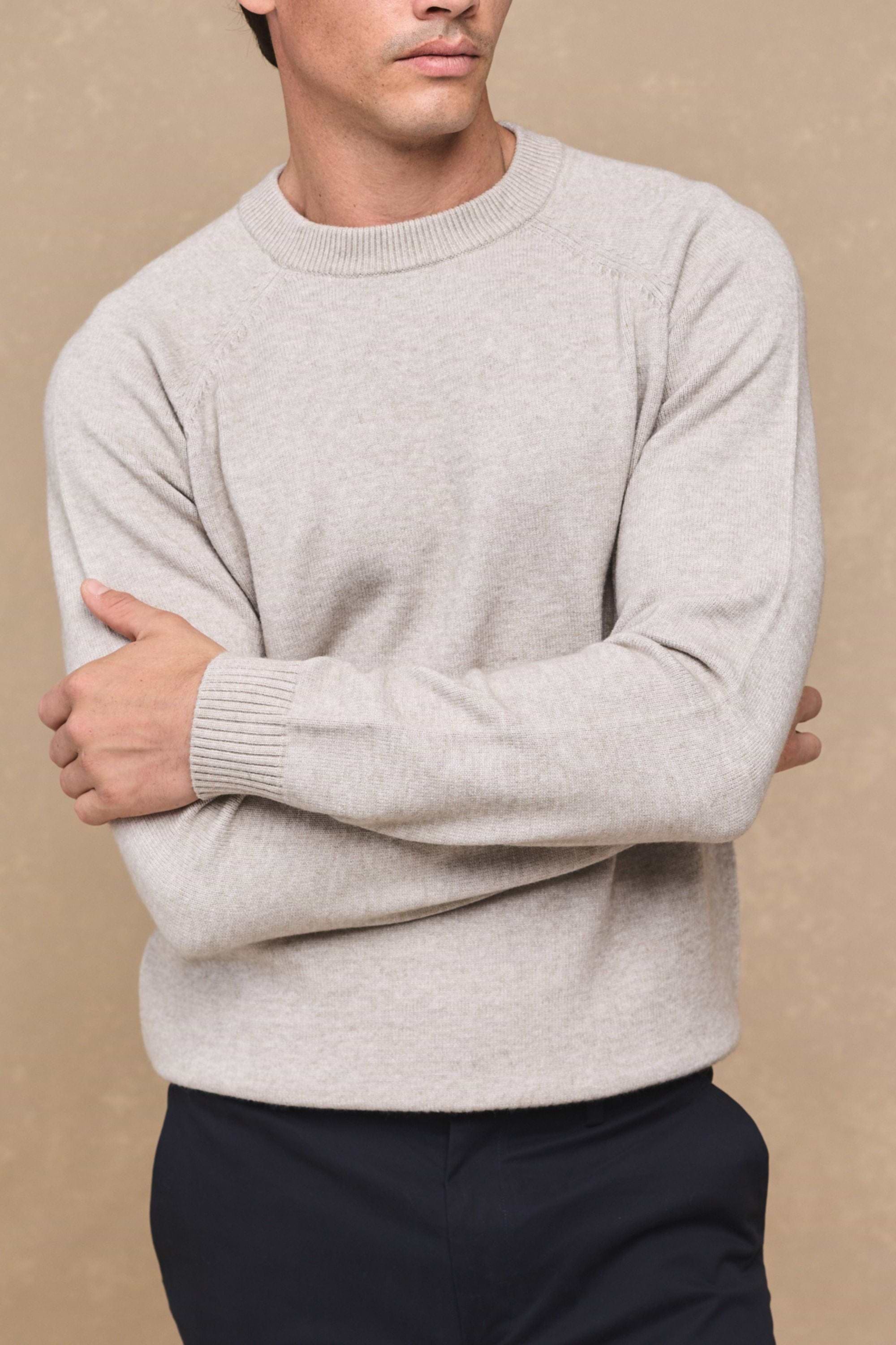 Lando Strickpullover mit Rundhalsausschnitt - Haferflocken