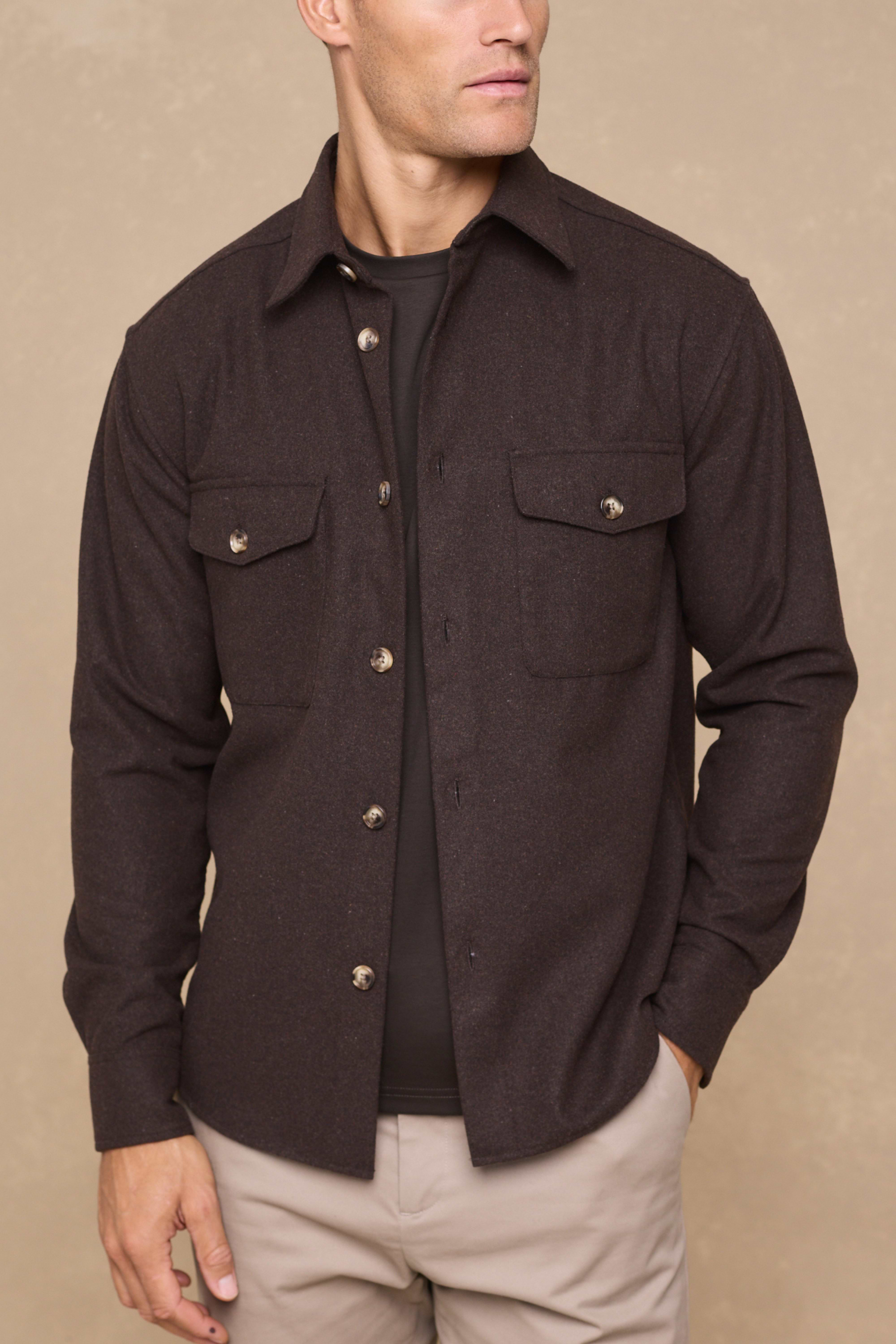 Wade Button Shirt - Brown