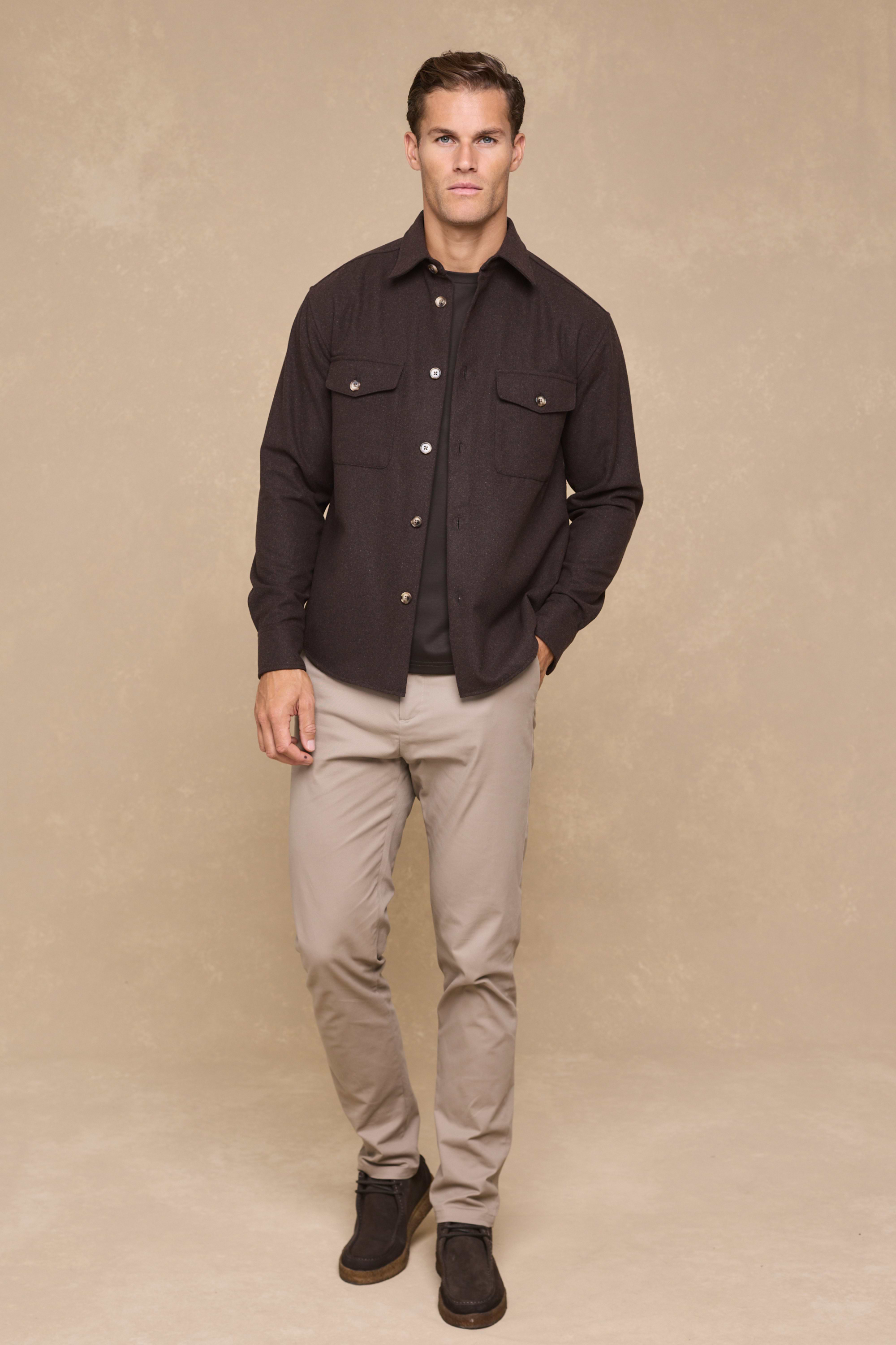Wade Button Shirt - Brown