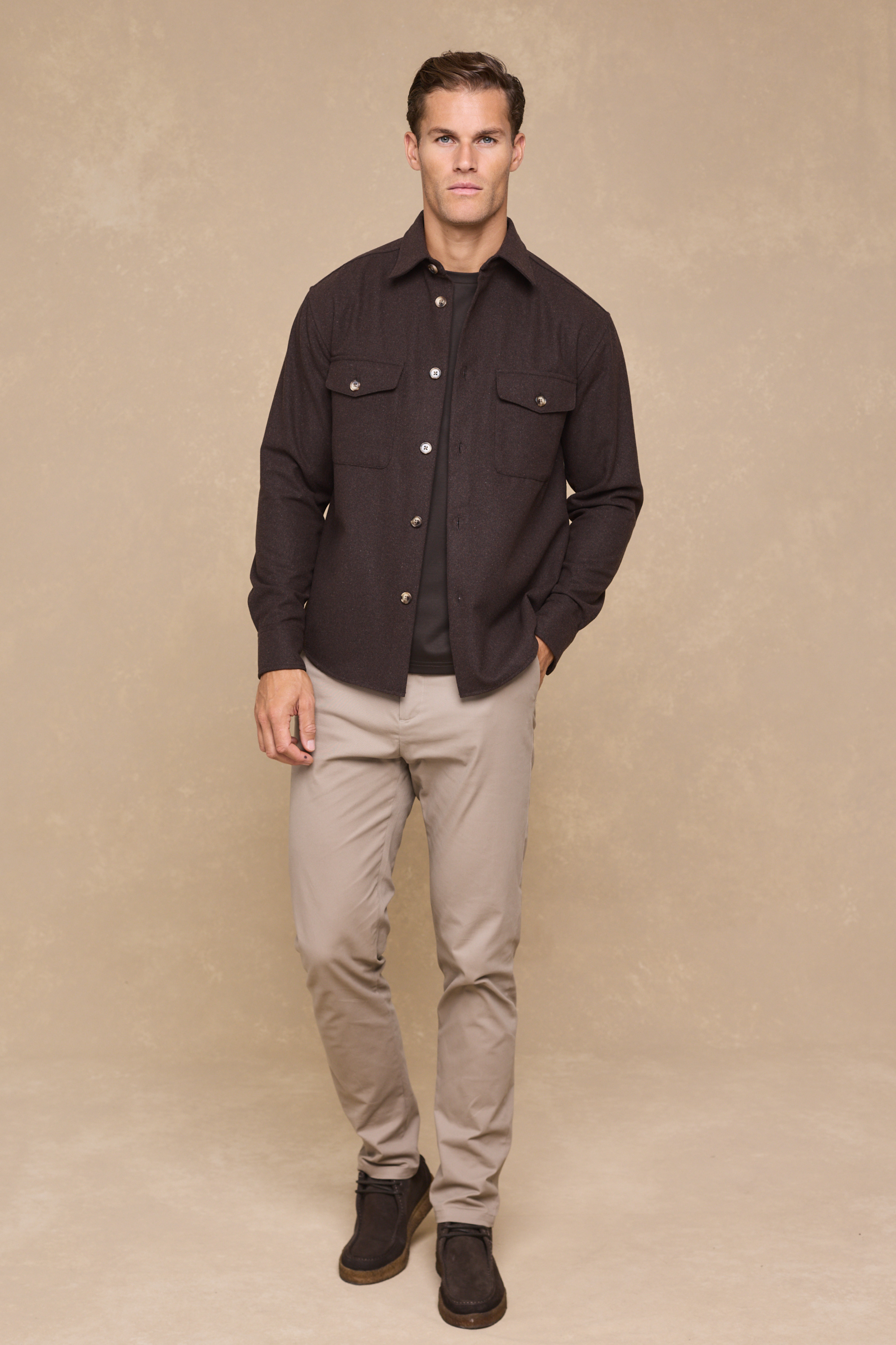 Wade Button Shirt - Brown