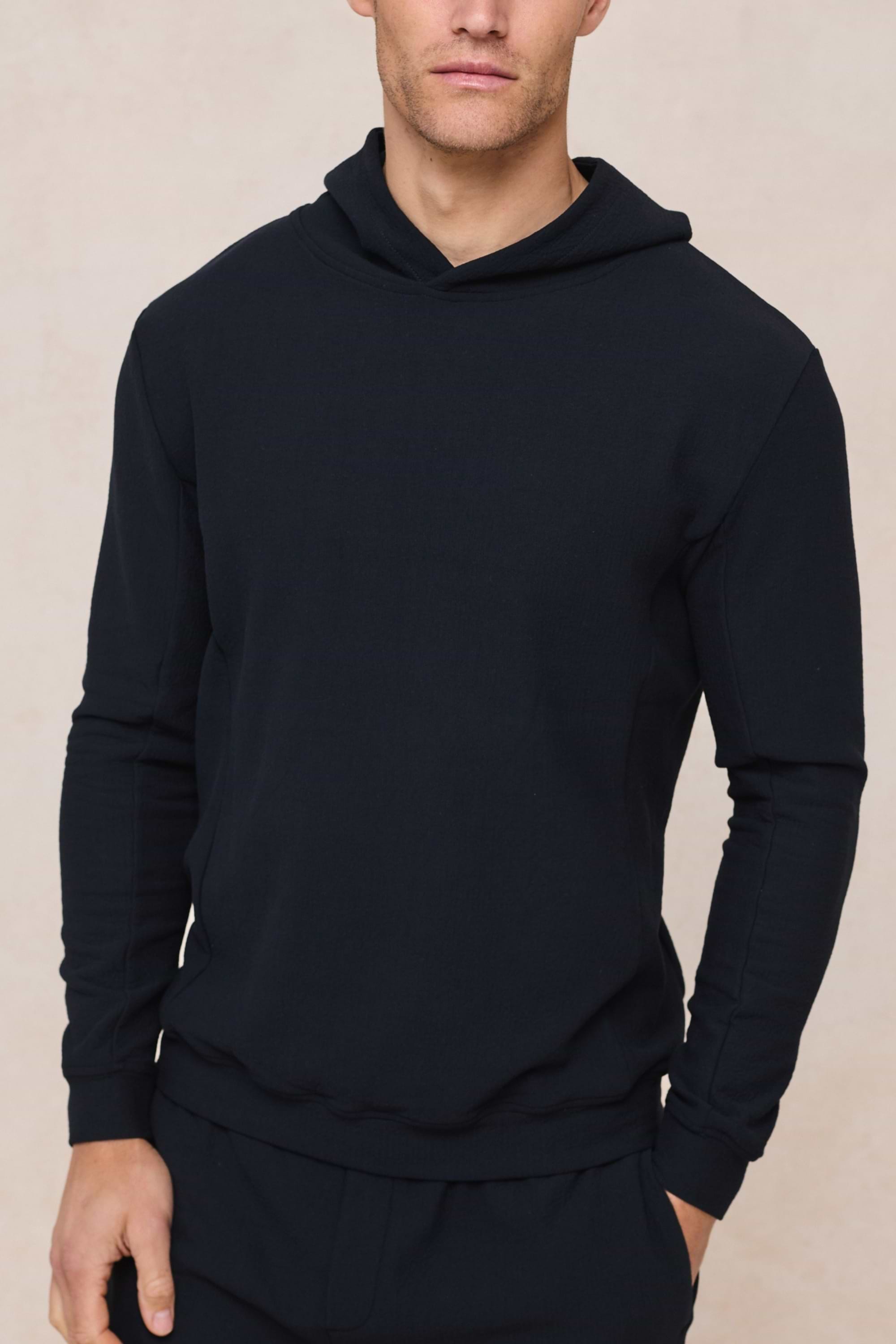 Zarco Crinkled Jersey Hoodie - Navy