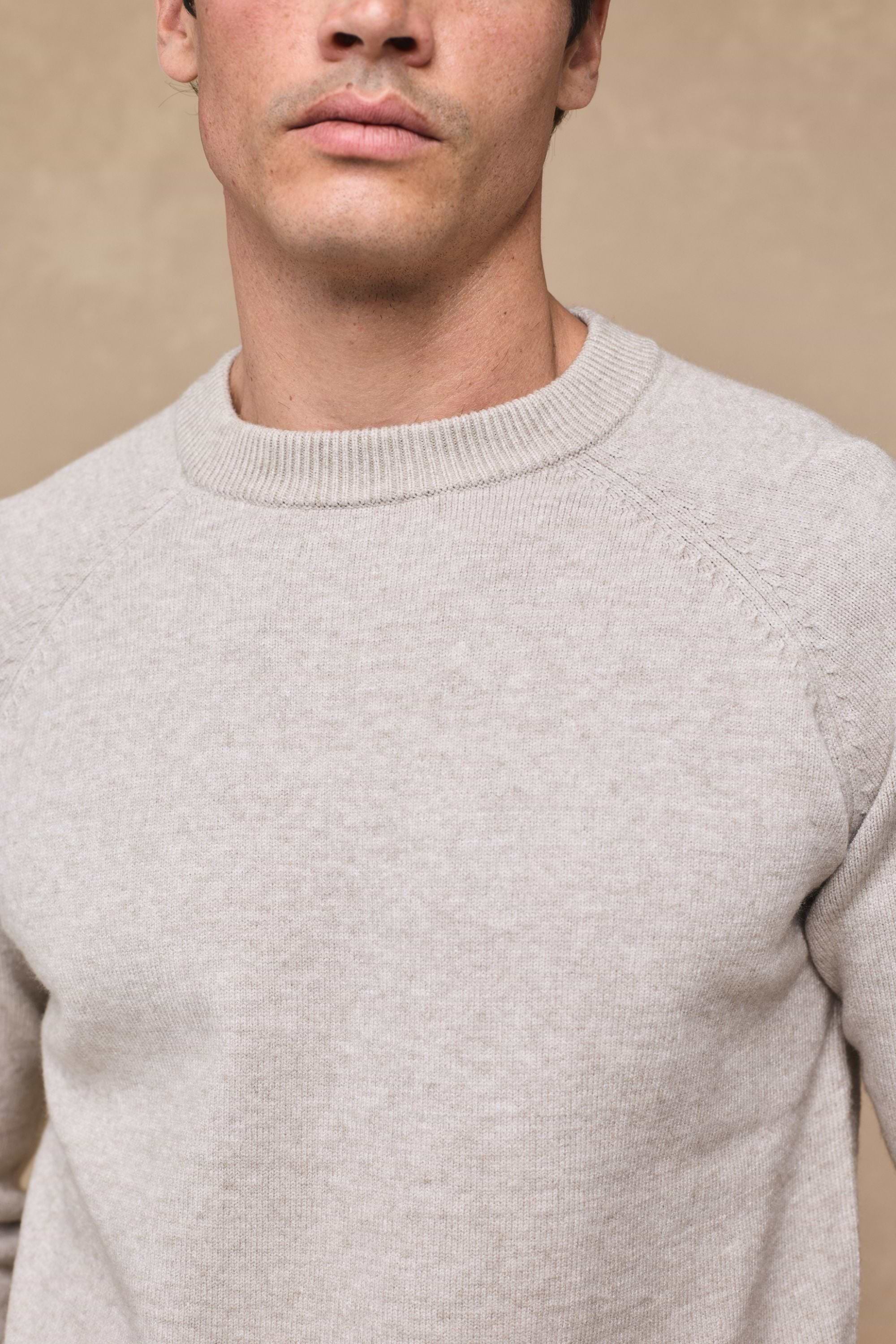 Lando Strickpullover mit Rundhalsausschnitt - Haferflocken