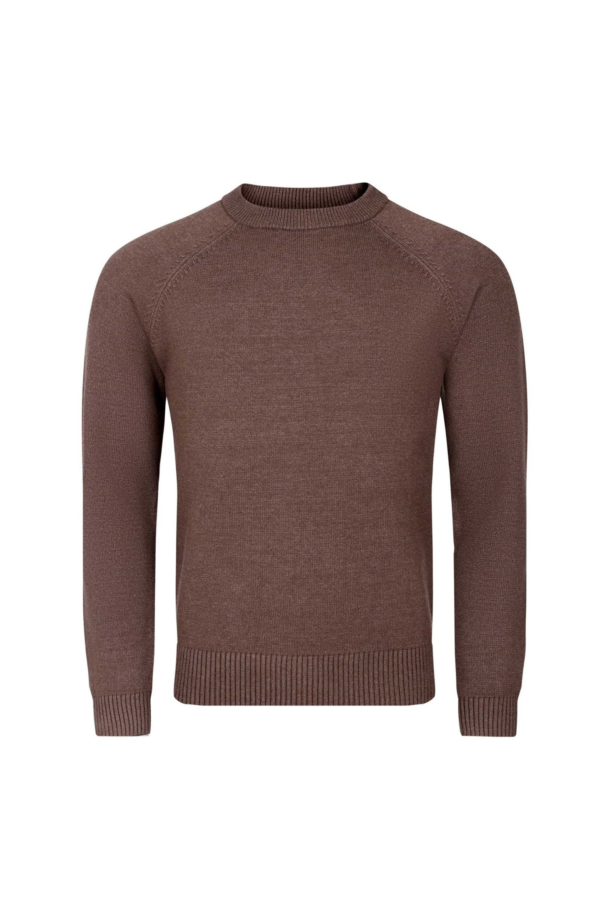 Lando Crew Neck Knit Sweater - Brown Marl
