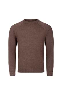 Lando Crew Neck Knit Sweater - Brown Marl