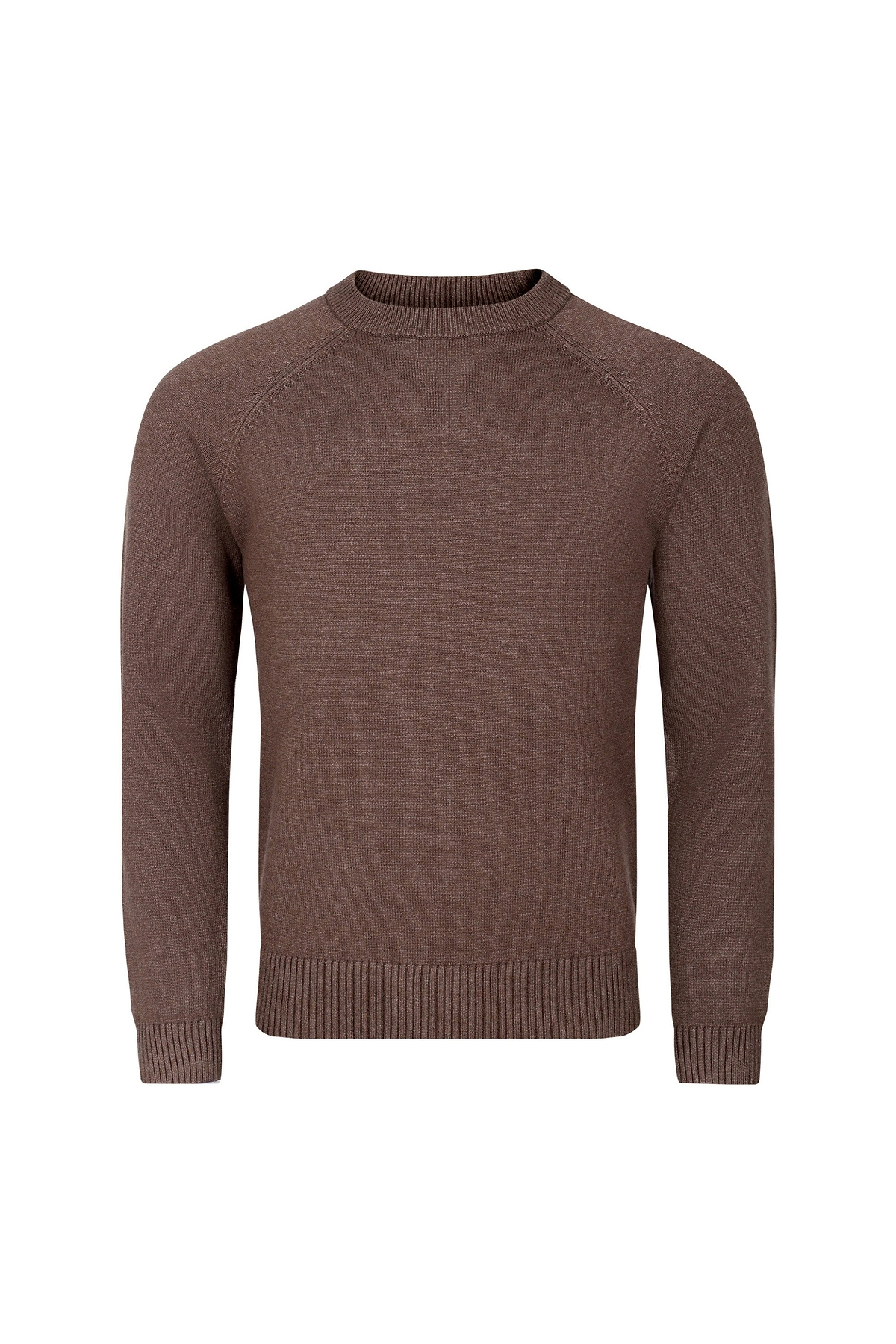 Lando Crew Neck Knit Sweater - Brown Marl