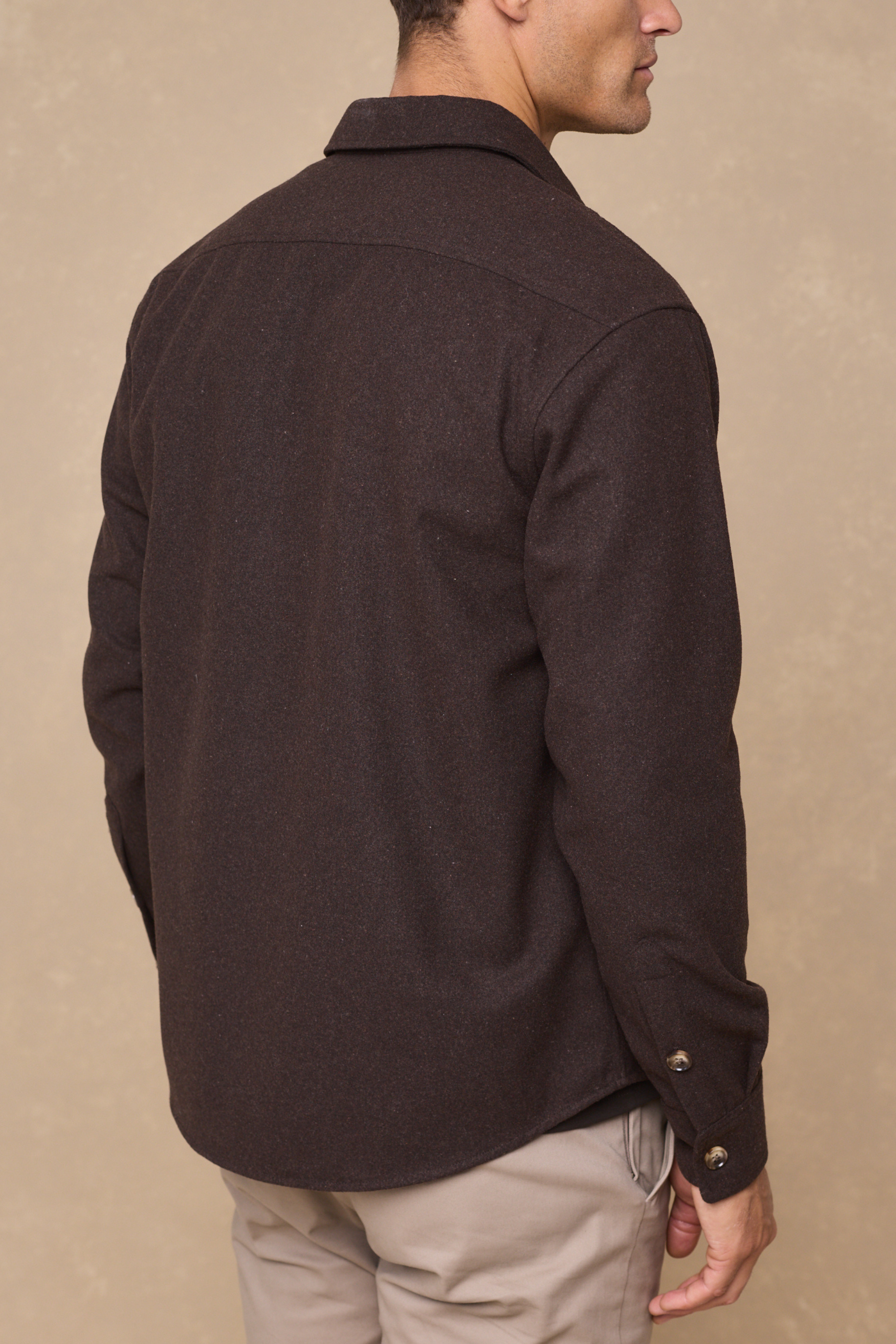 Wade Button Shirt - Brown