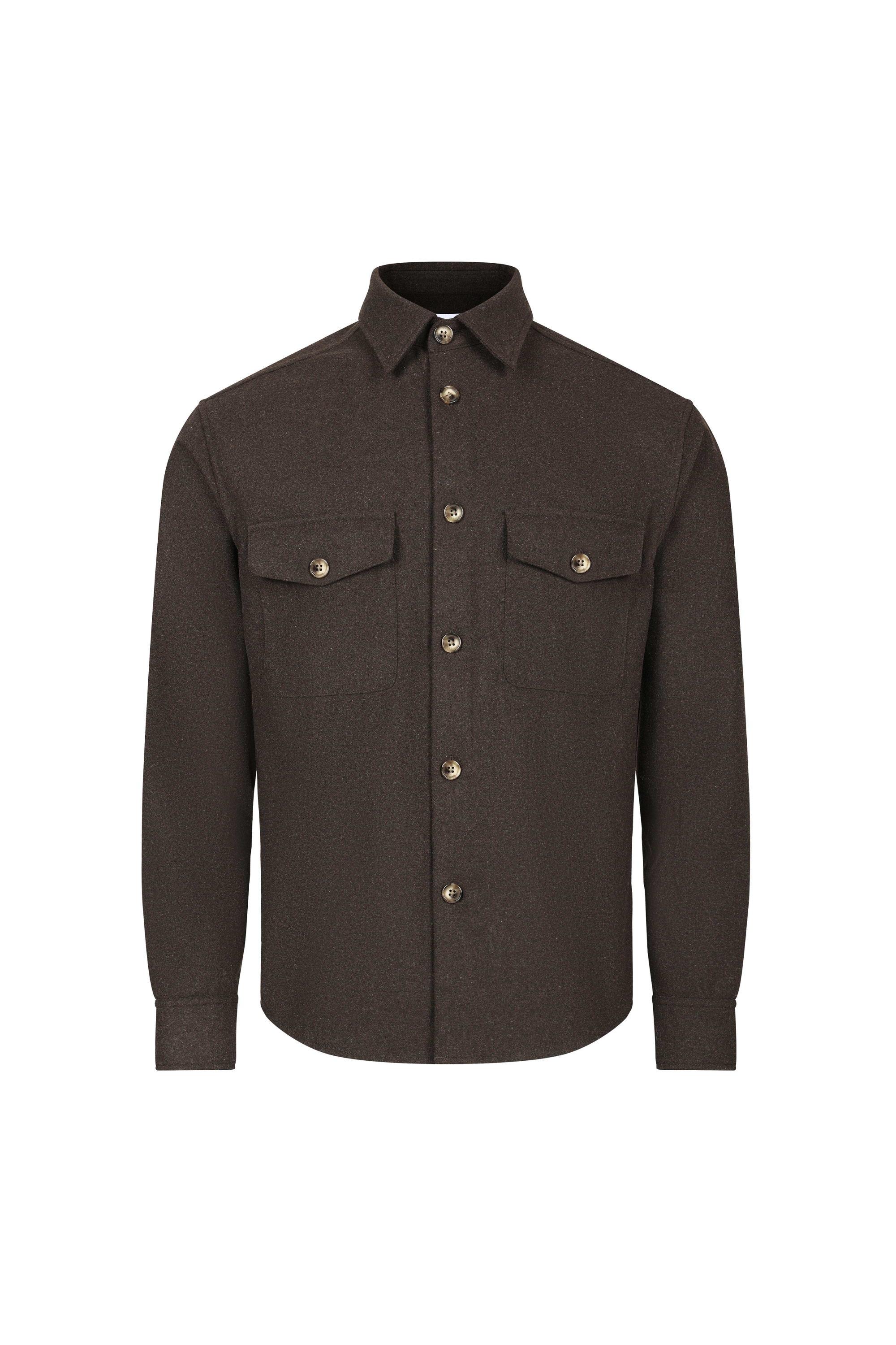 Wade Button Shirt - Brown