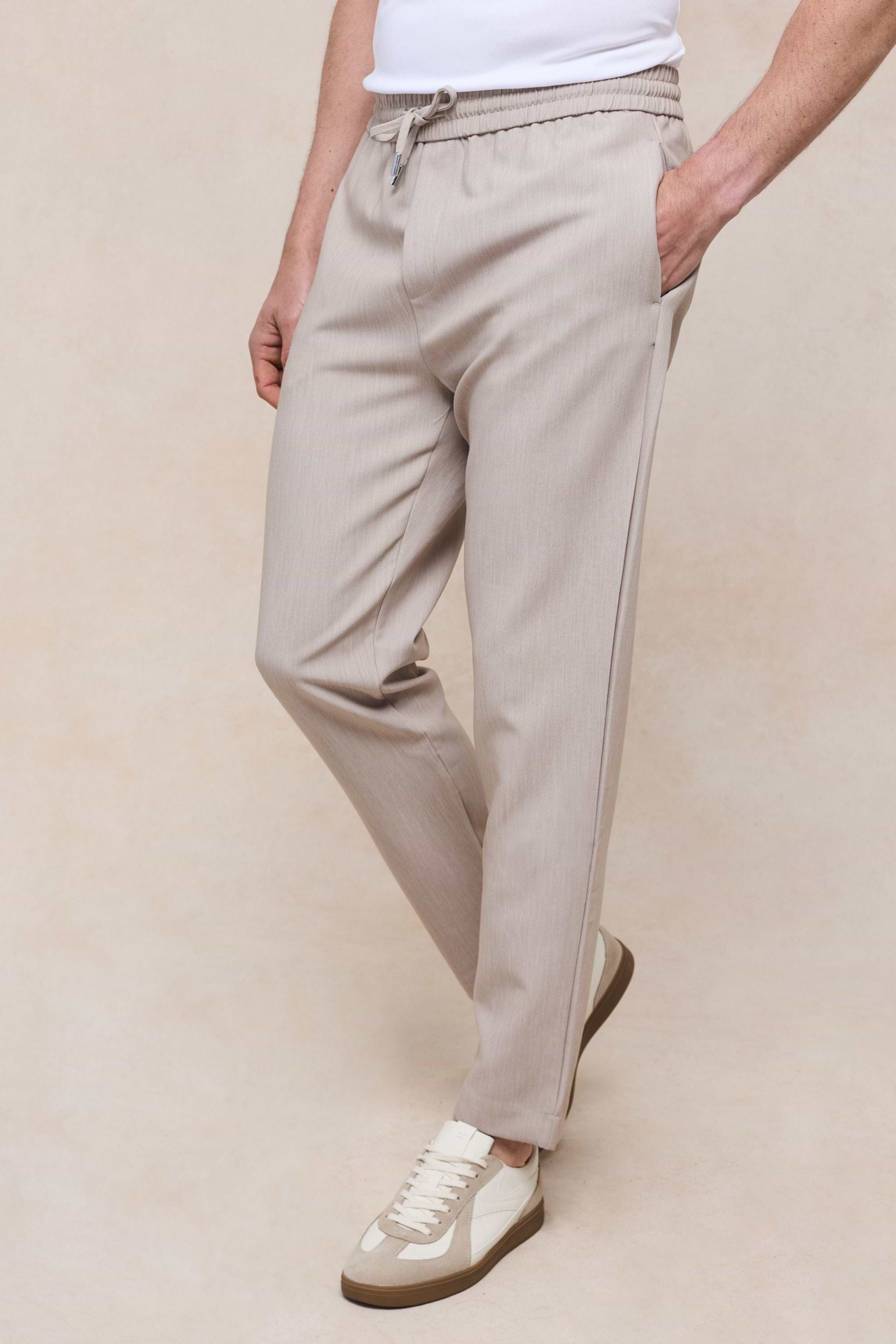 Mateo Tapered Trouser - Oatmeal Marl