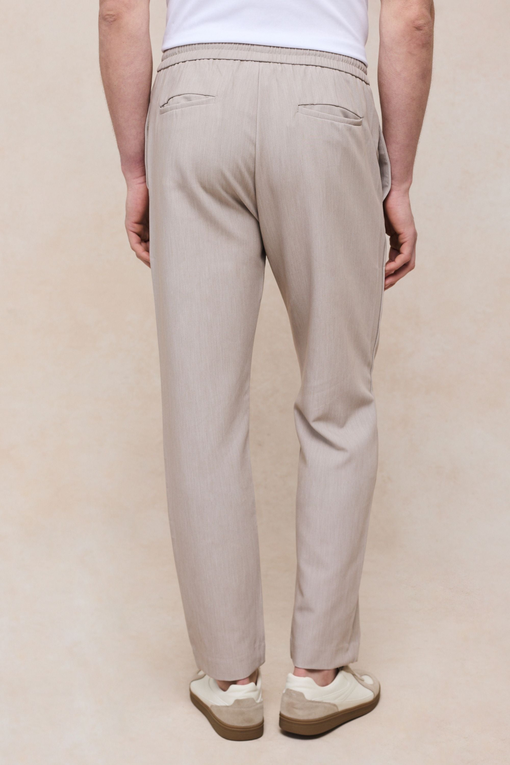 Mateo Tapered Trouser - Oatmeal Marl