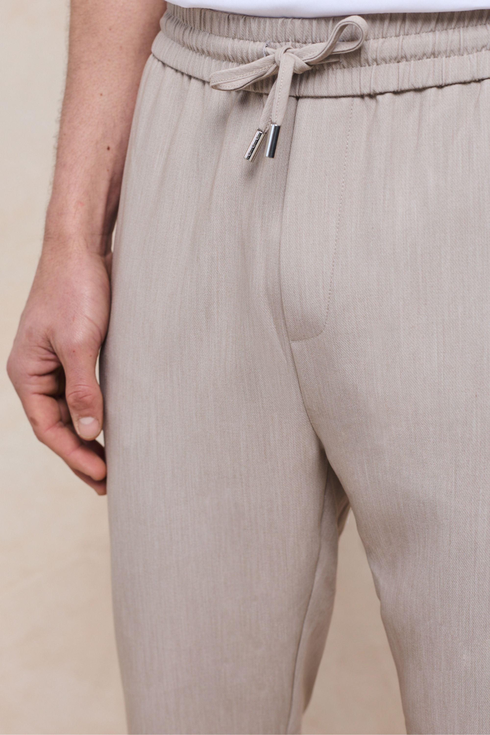Mateo Tapered Trouser - Oatmeal Marl