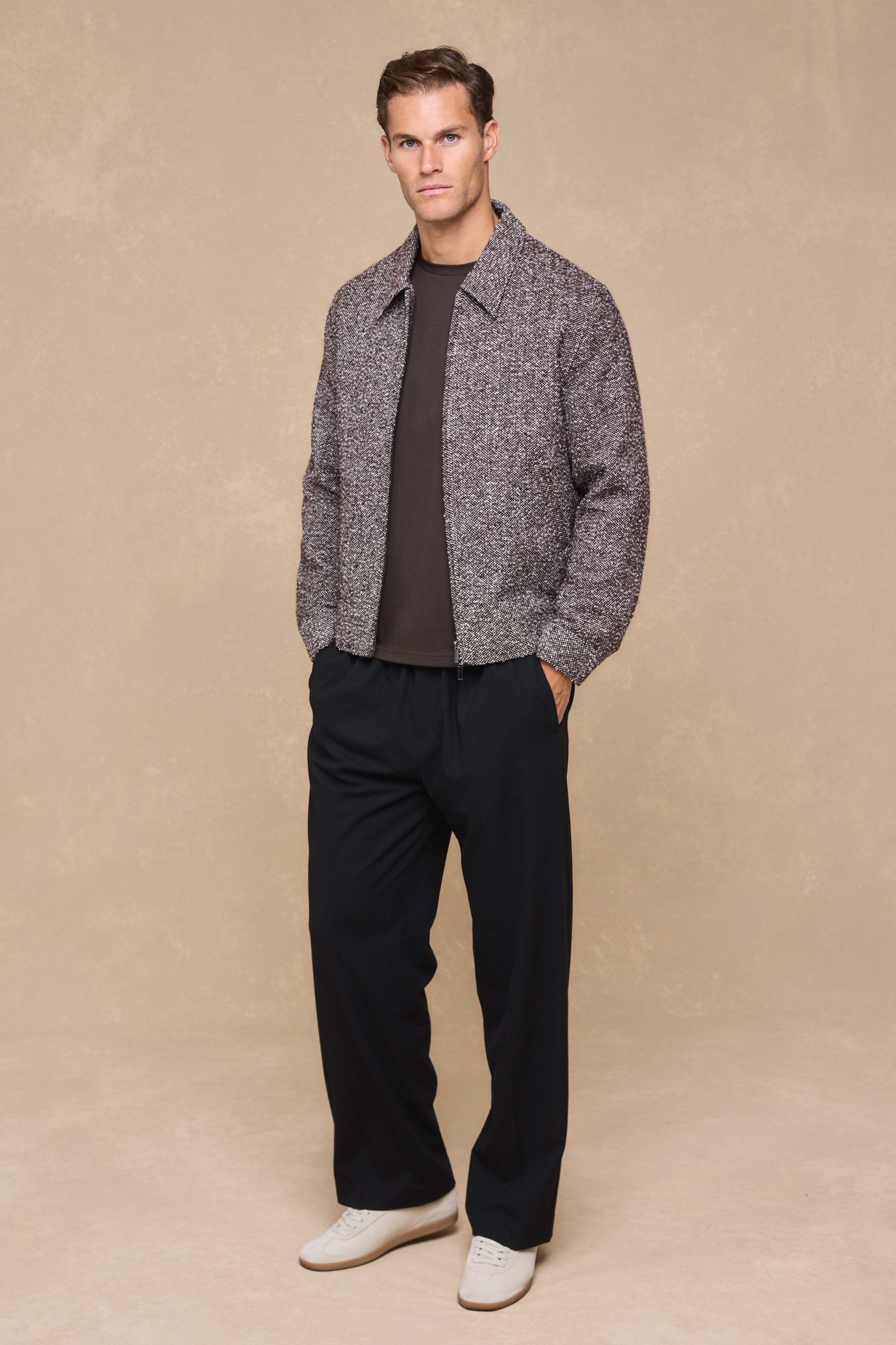 Bjorn Zip Thru Blouson - Brown Multi