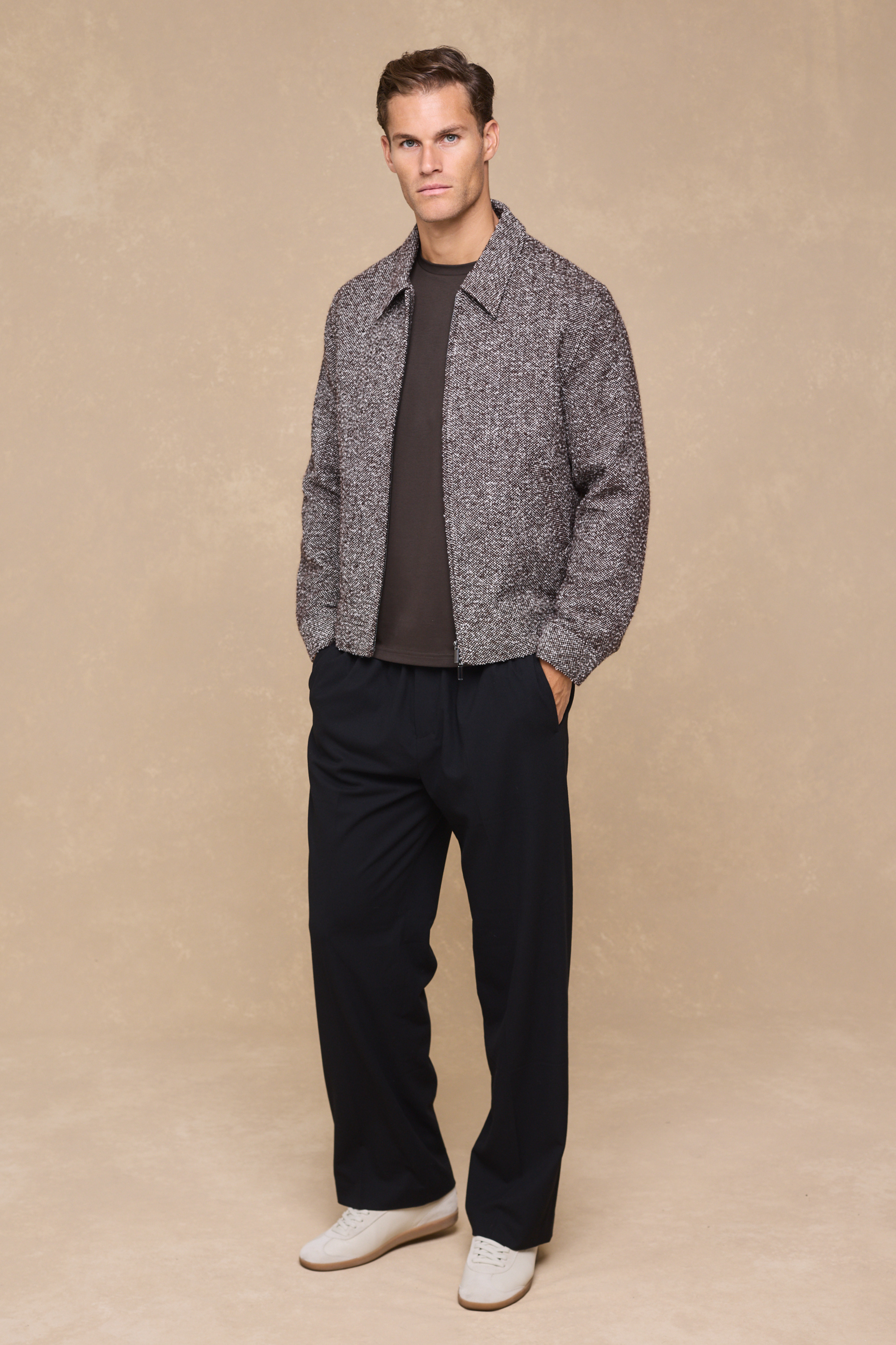 Bjorn Zip Thru Blouson - Brown Multi