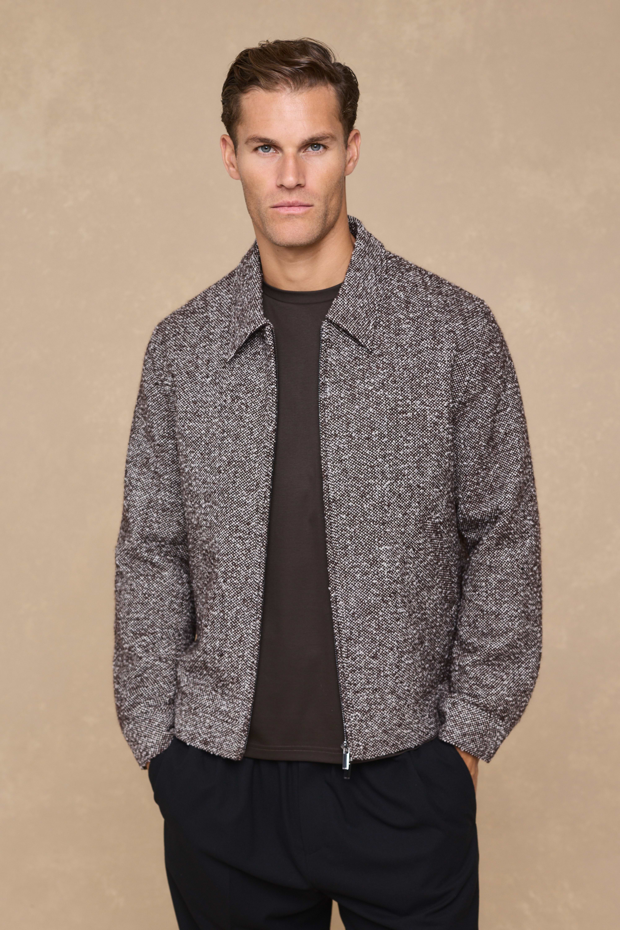 Bjorn Zip Thru Blouson - Brown Multi