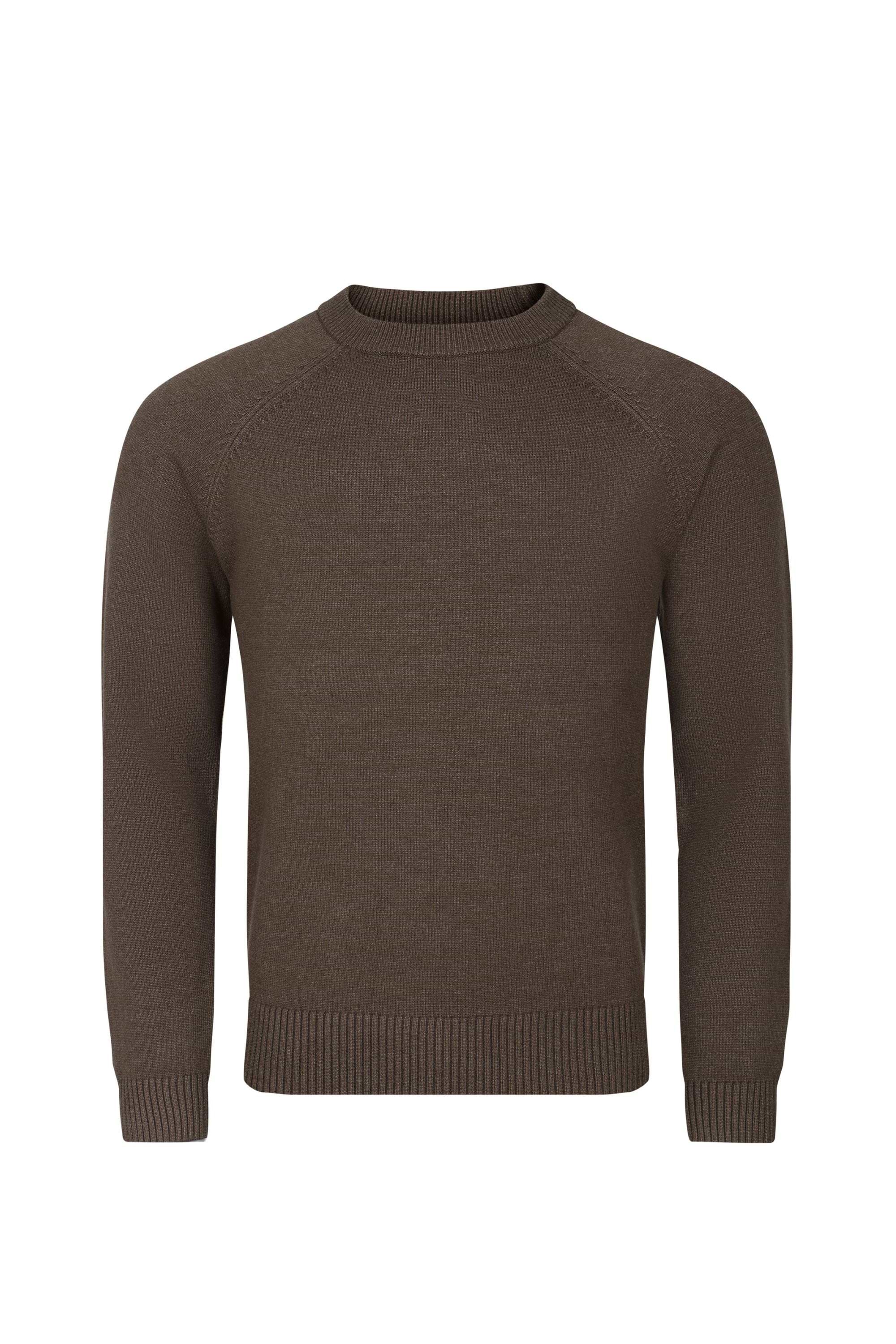 Lando Crew Neck Knit Sweater - Brown Marl