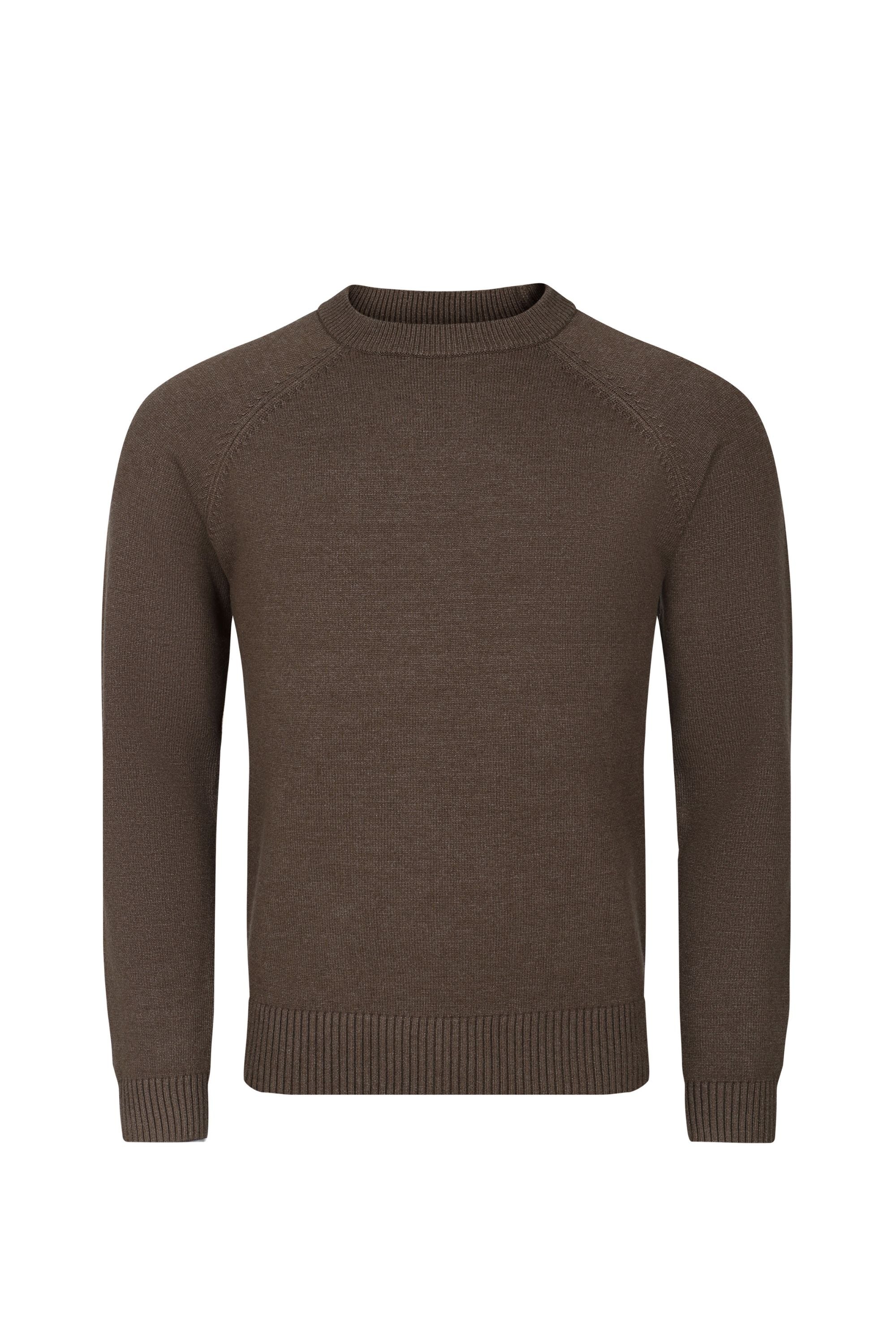 Lando Crew Neck Knit Sweater - Brown Marl