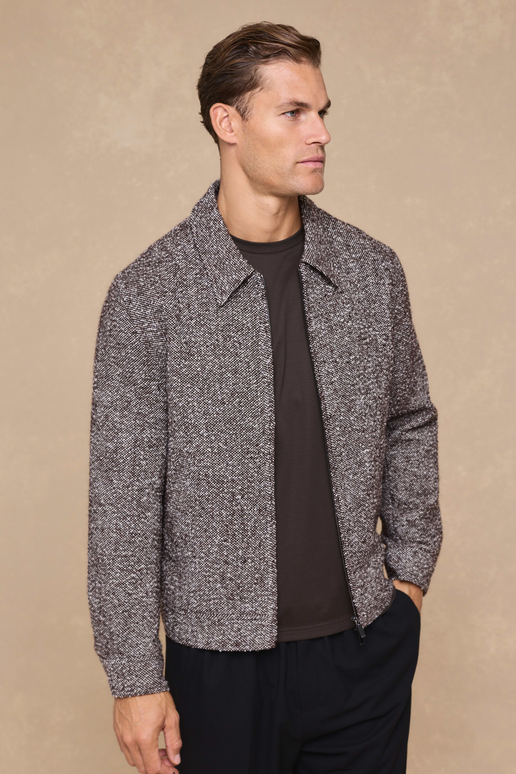 Bjorn Zip Thru Blouson - Brown Multi