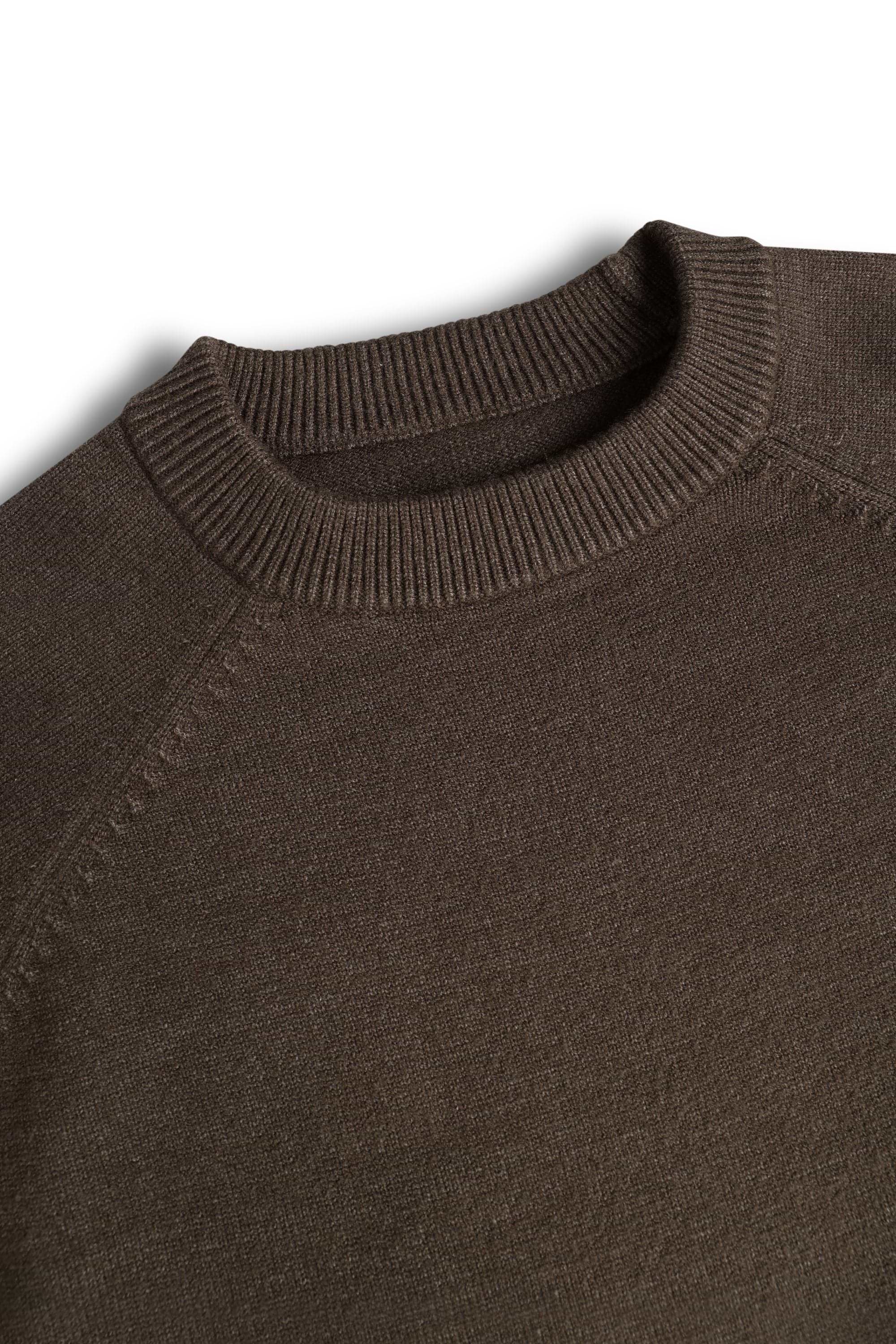 Lando Crew Neck Knit Sweater - Brown Marl