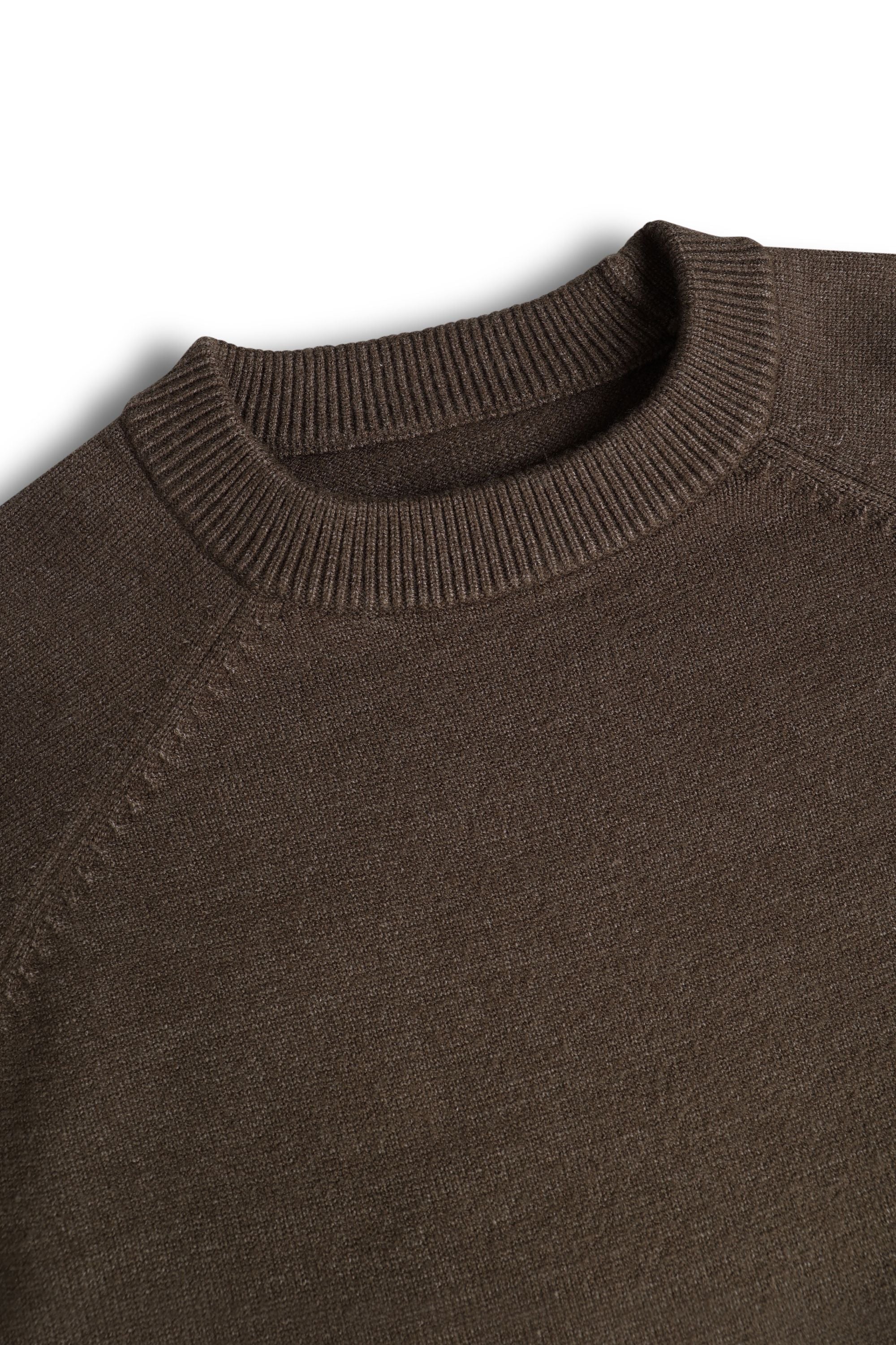 Lando Crew Neck Knit Sweater - Brown Marl