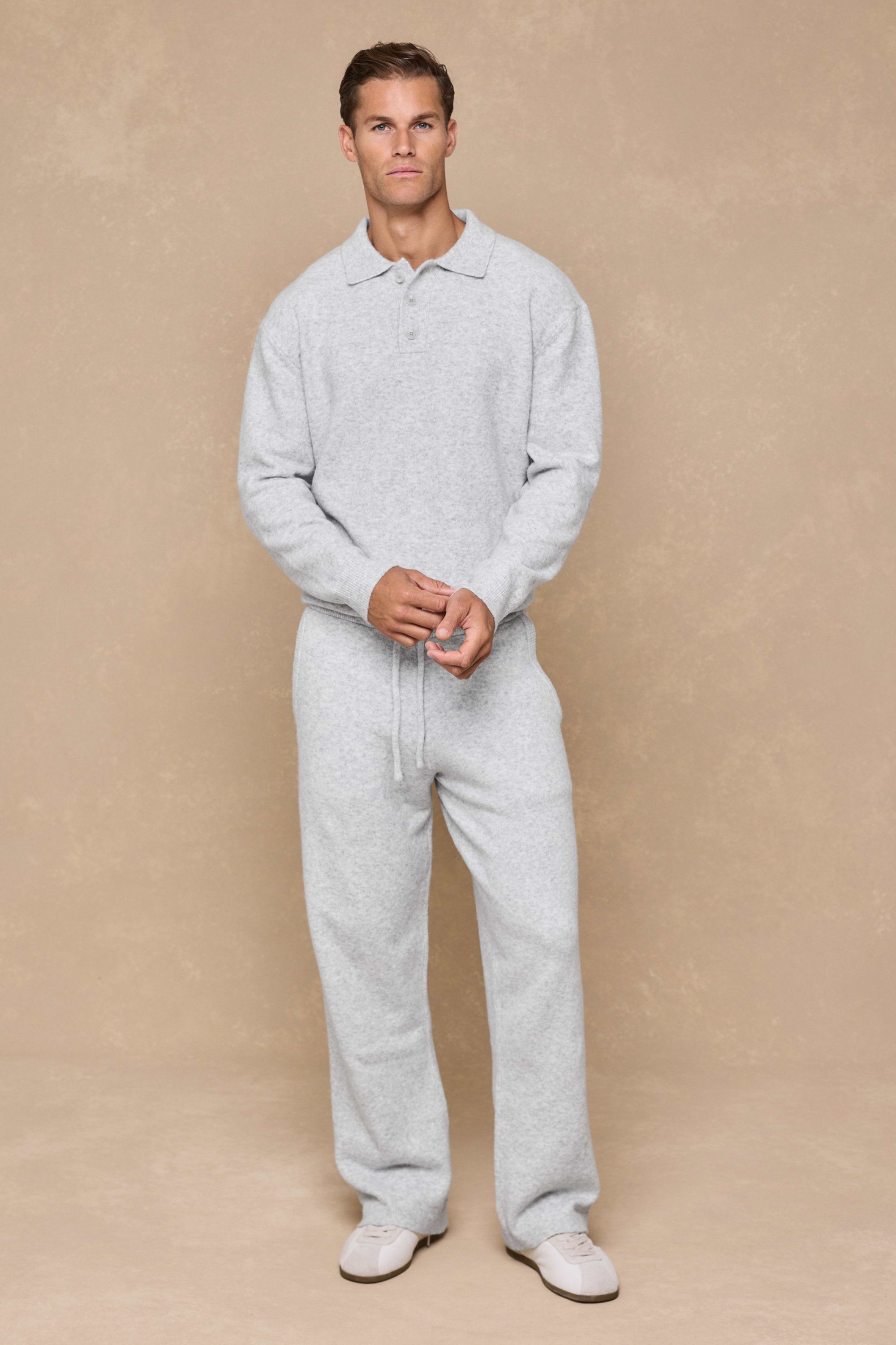 Otto Knitted Trousers - Grey Marl
