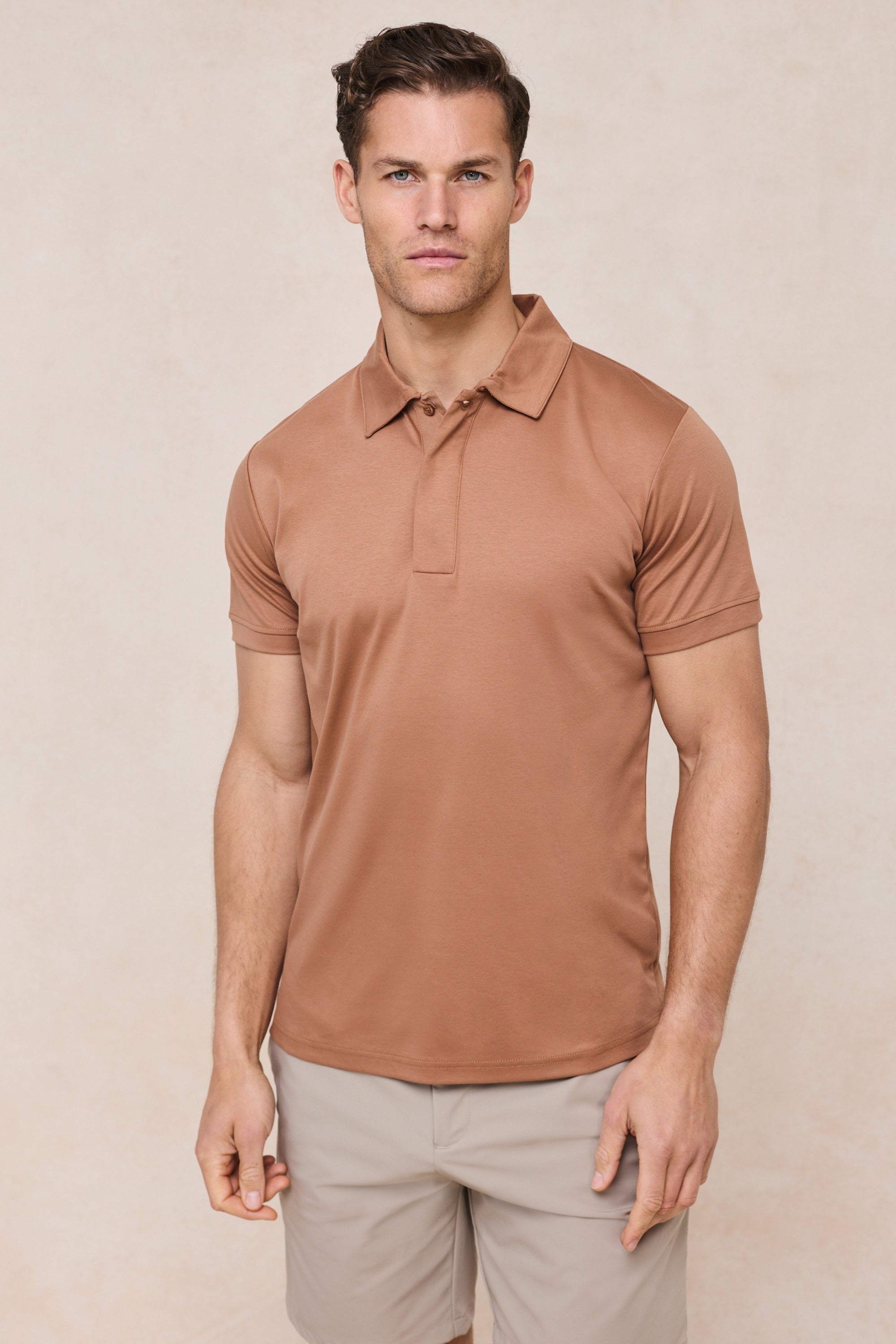 Santi Mercerised Polo Shirt - Rust Orange
