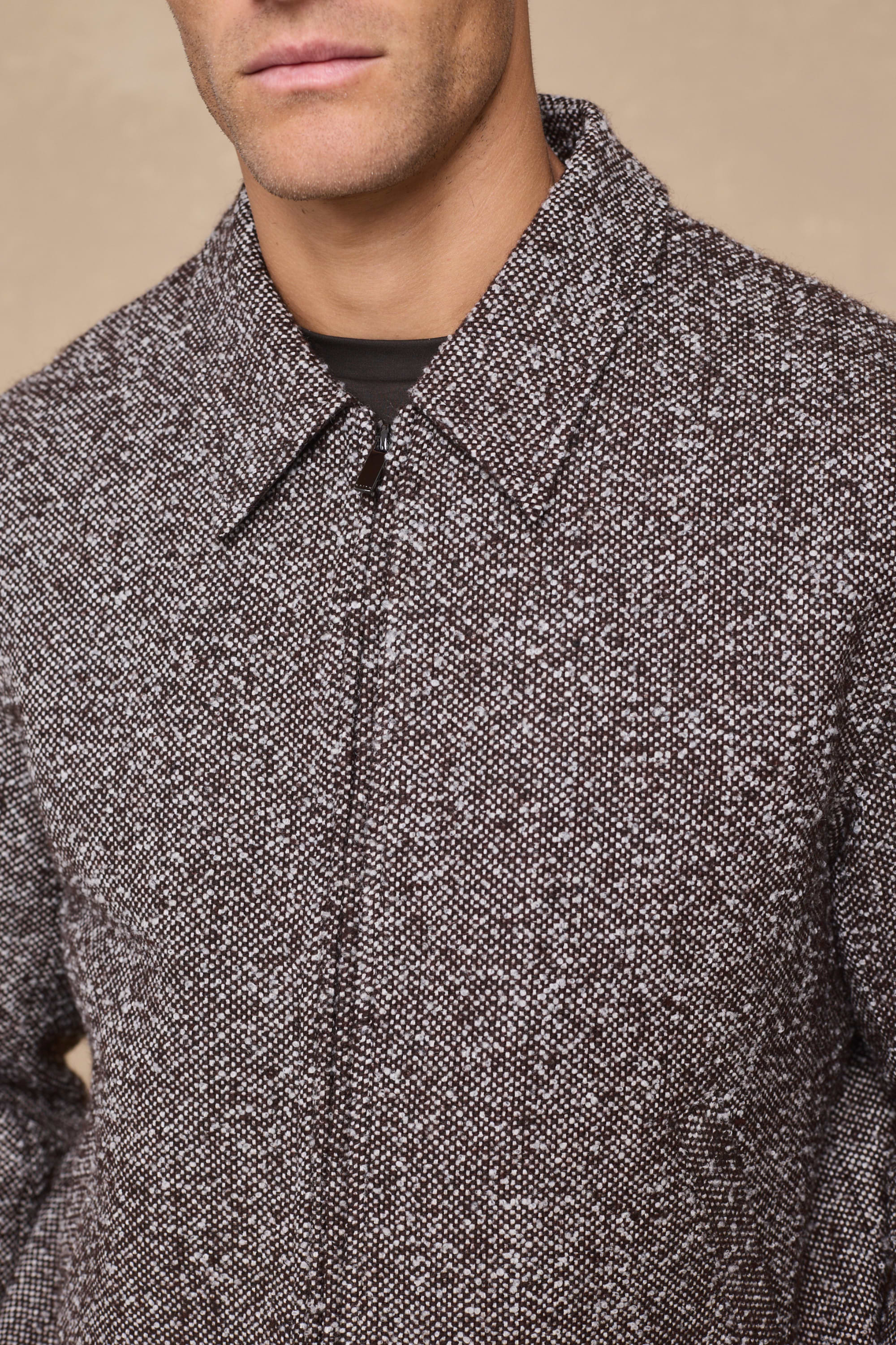 Bjorn Zip Thru Blouson - Brown Multi