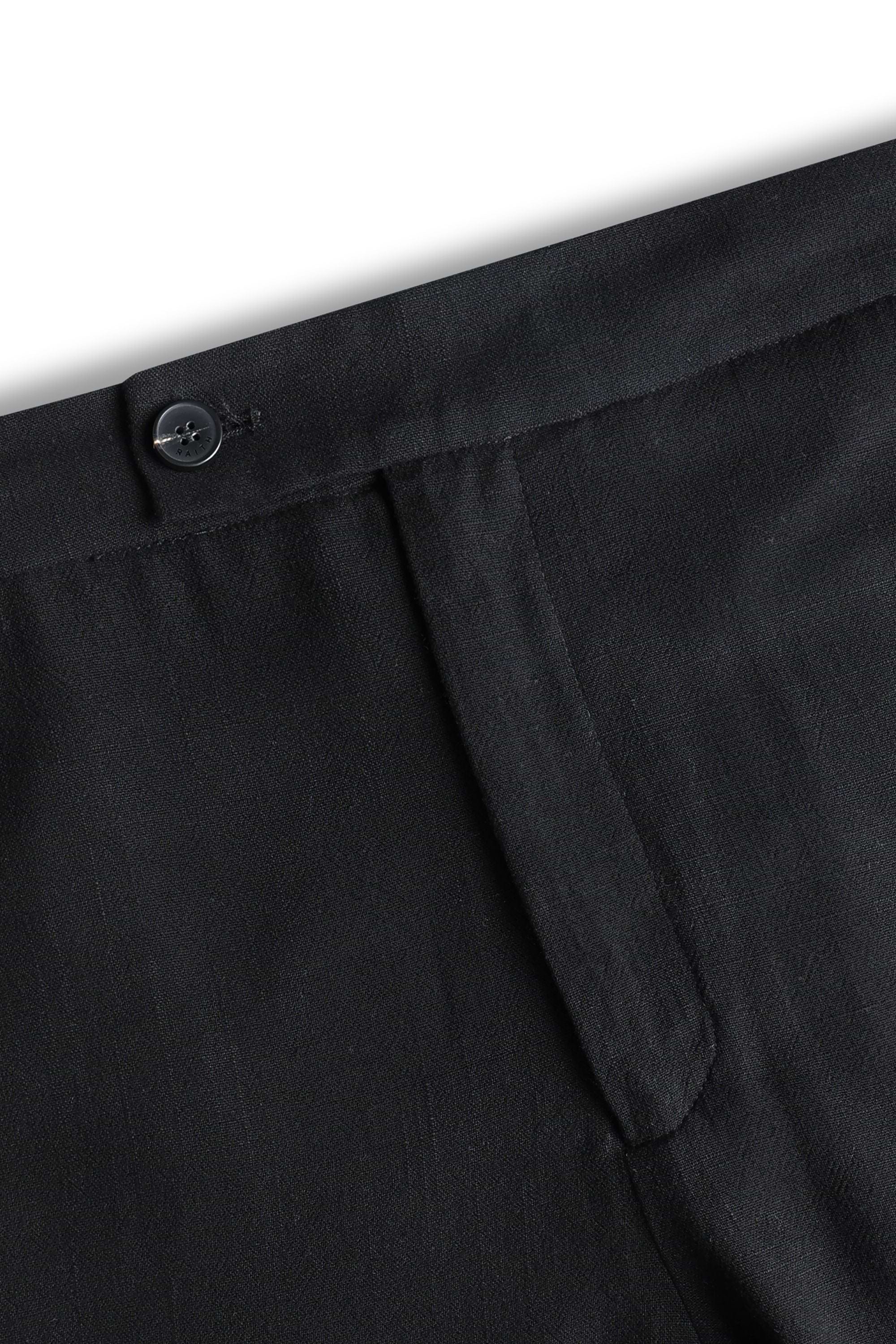 Cami Linen Straight Leg Trouser - Black