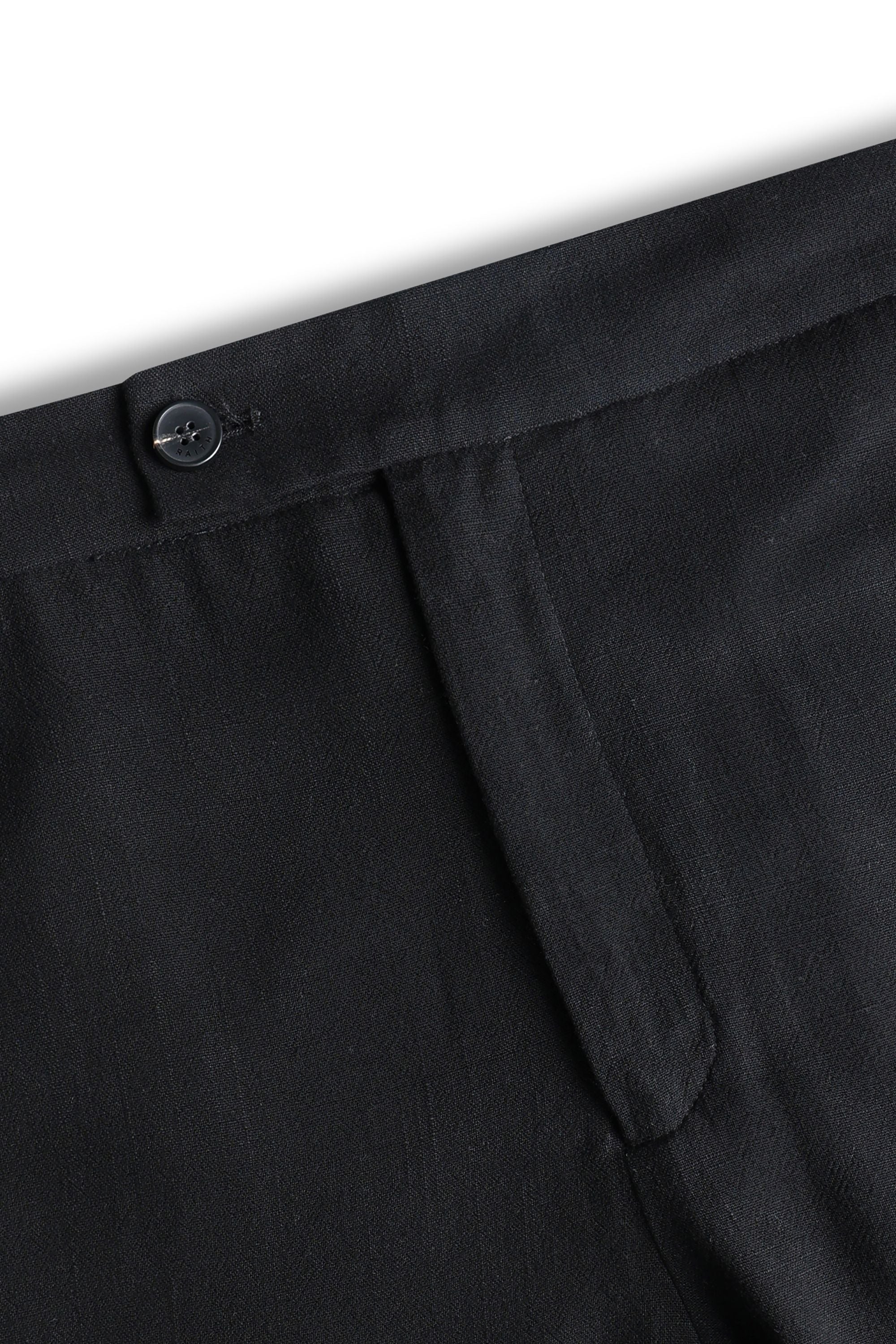 Cami Linen Straight Leg Trouser - Black