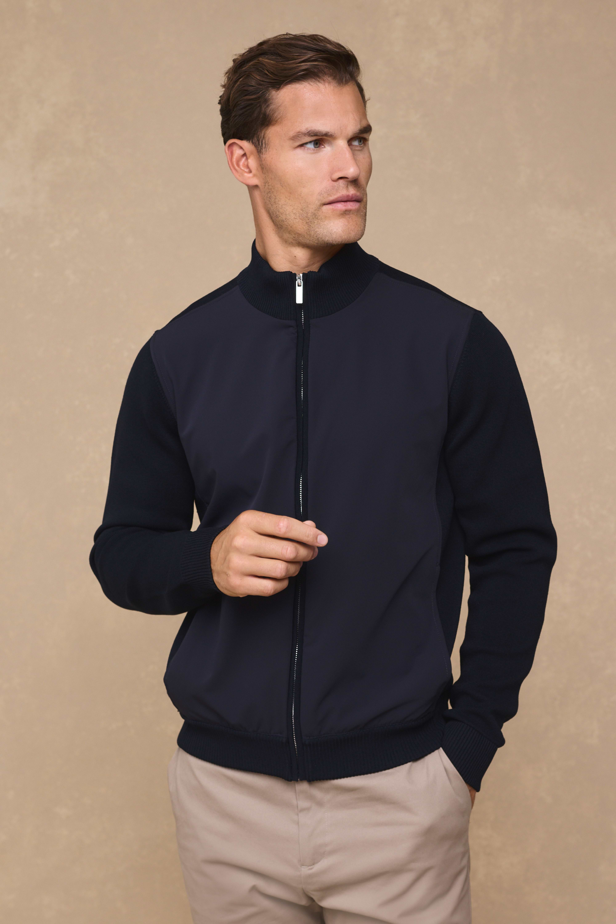 Paco Hybrid Knitted Jacket - Midnight Navy