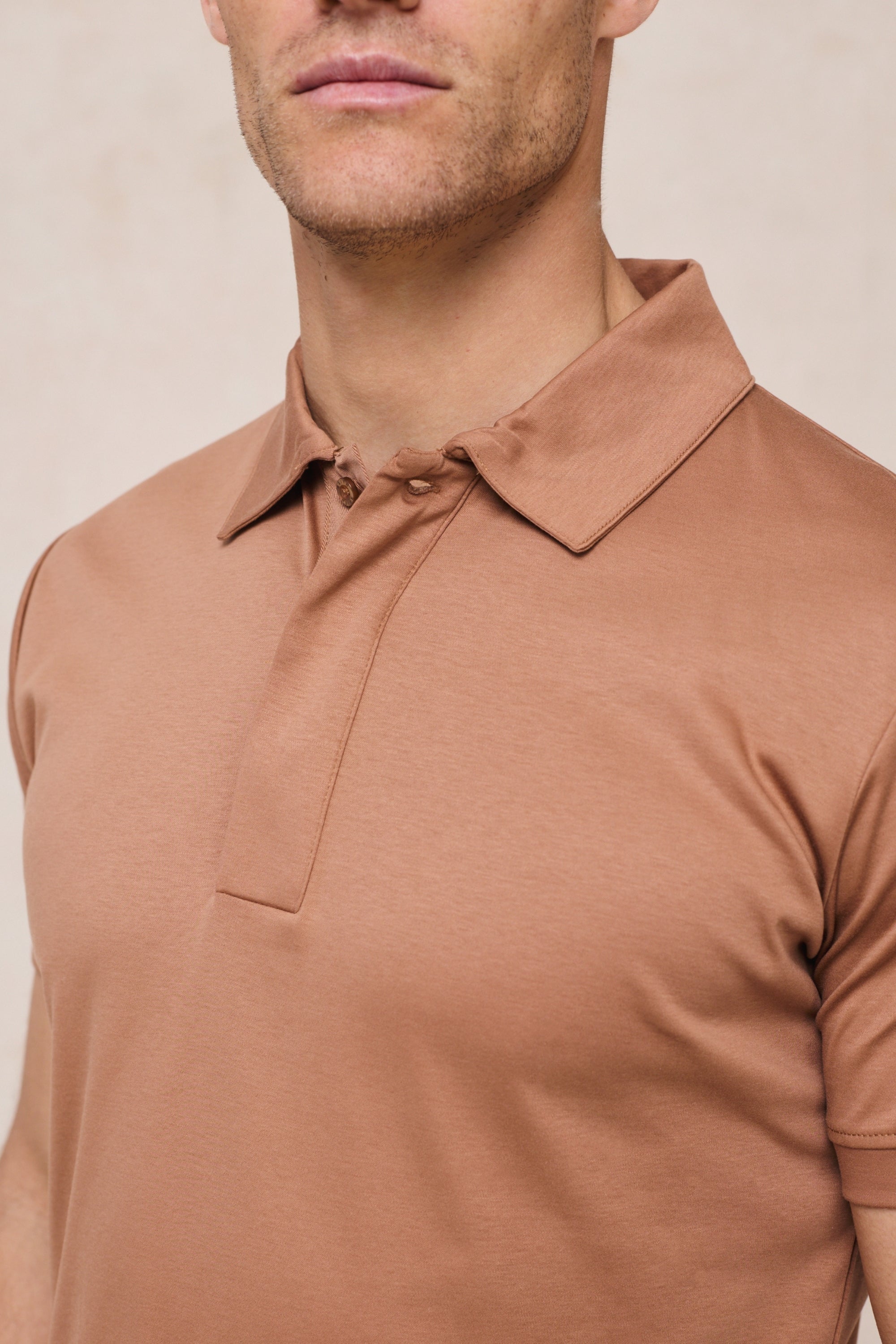 Santi Mercerised Polo Shirt - Rust Orange