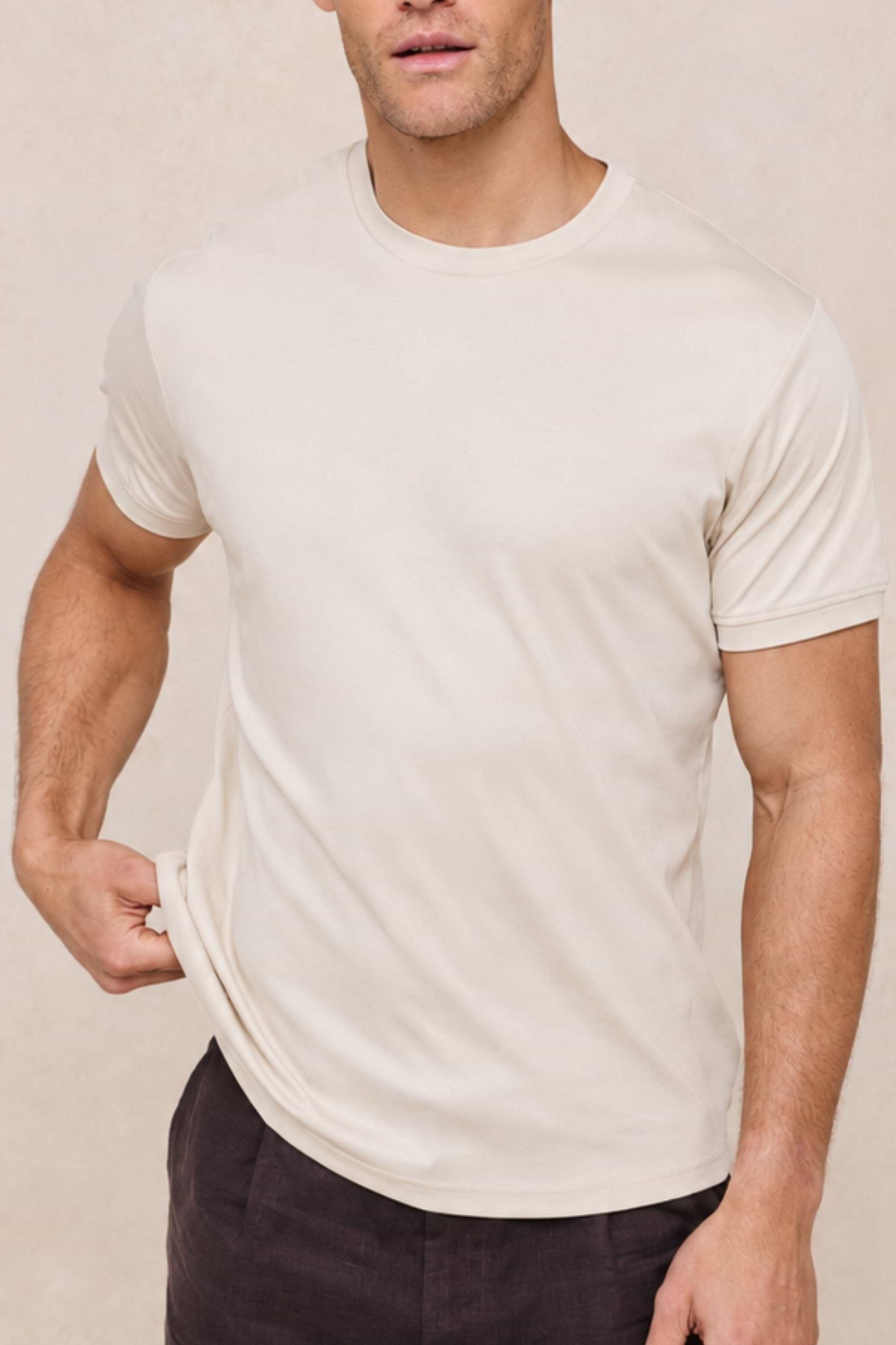 Luxe Mercerised T-Shirt - Beige