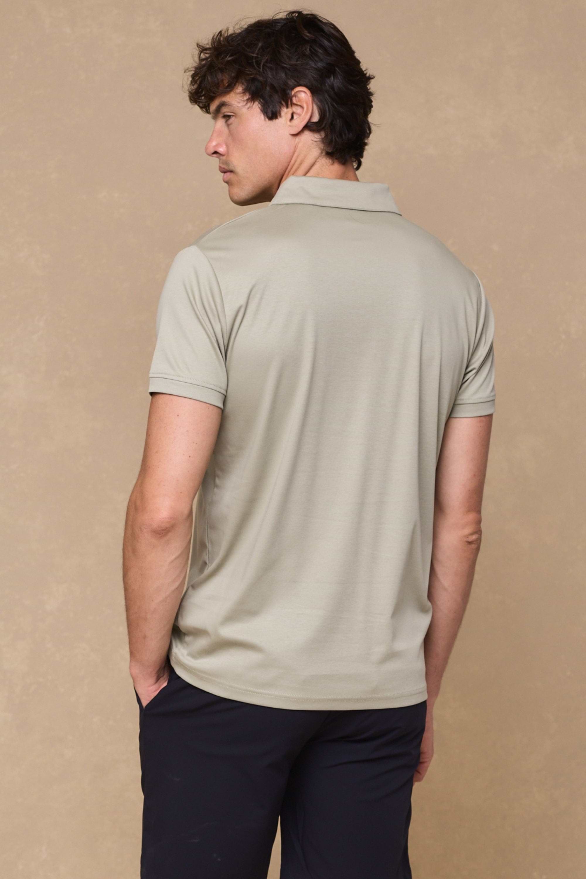 Santi Mercerised Polo Shirt - Light Sage