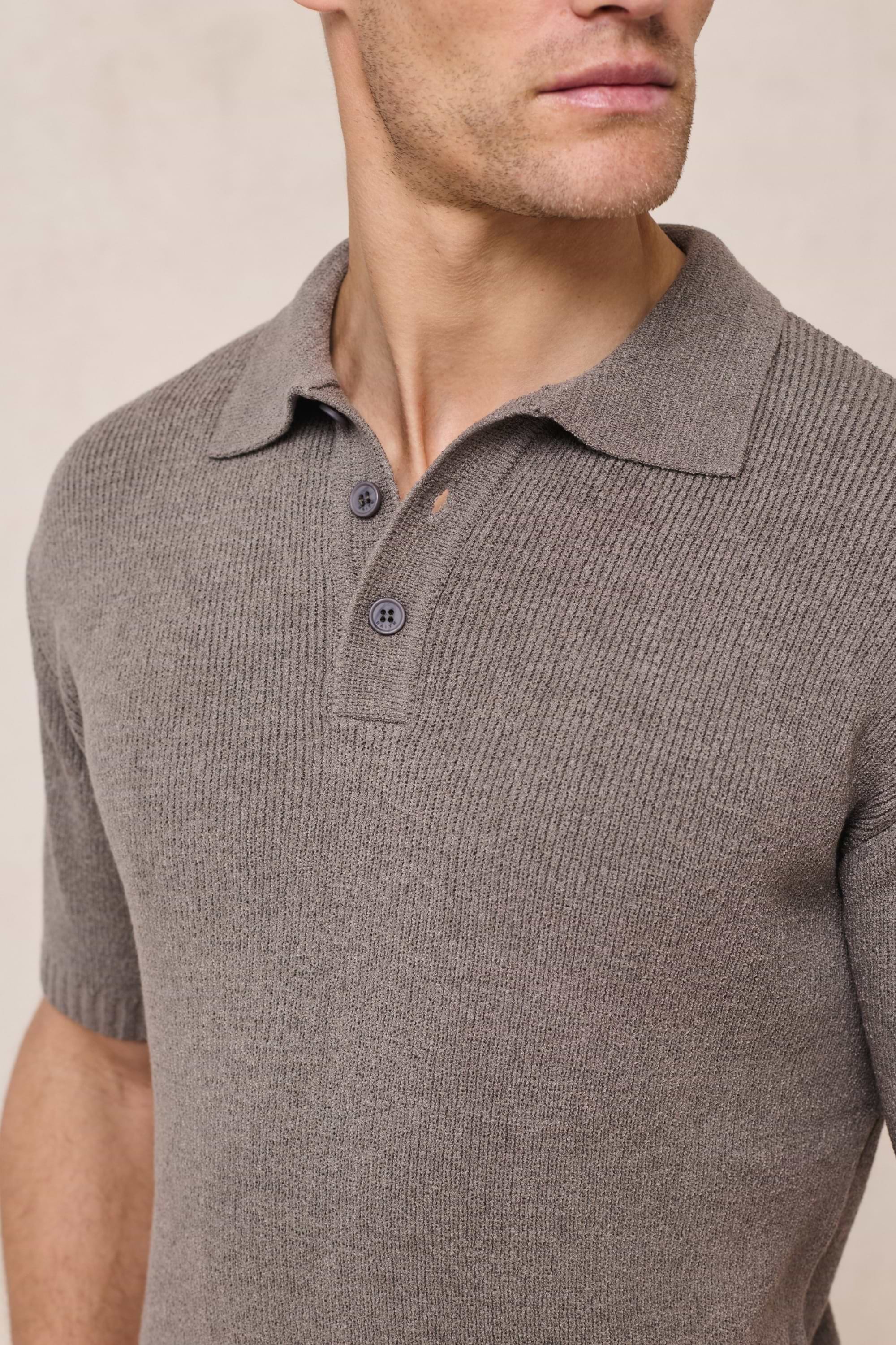 Sorelle Short Sleeve Rib Knit Polo - Dark Sage