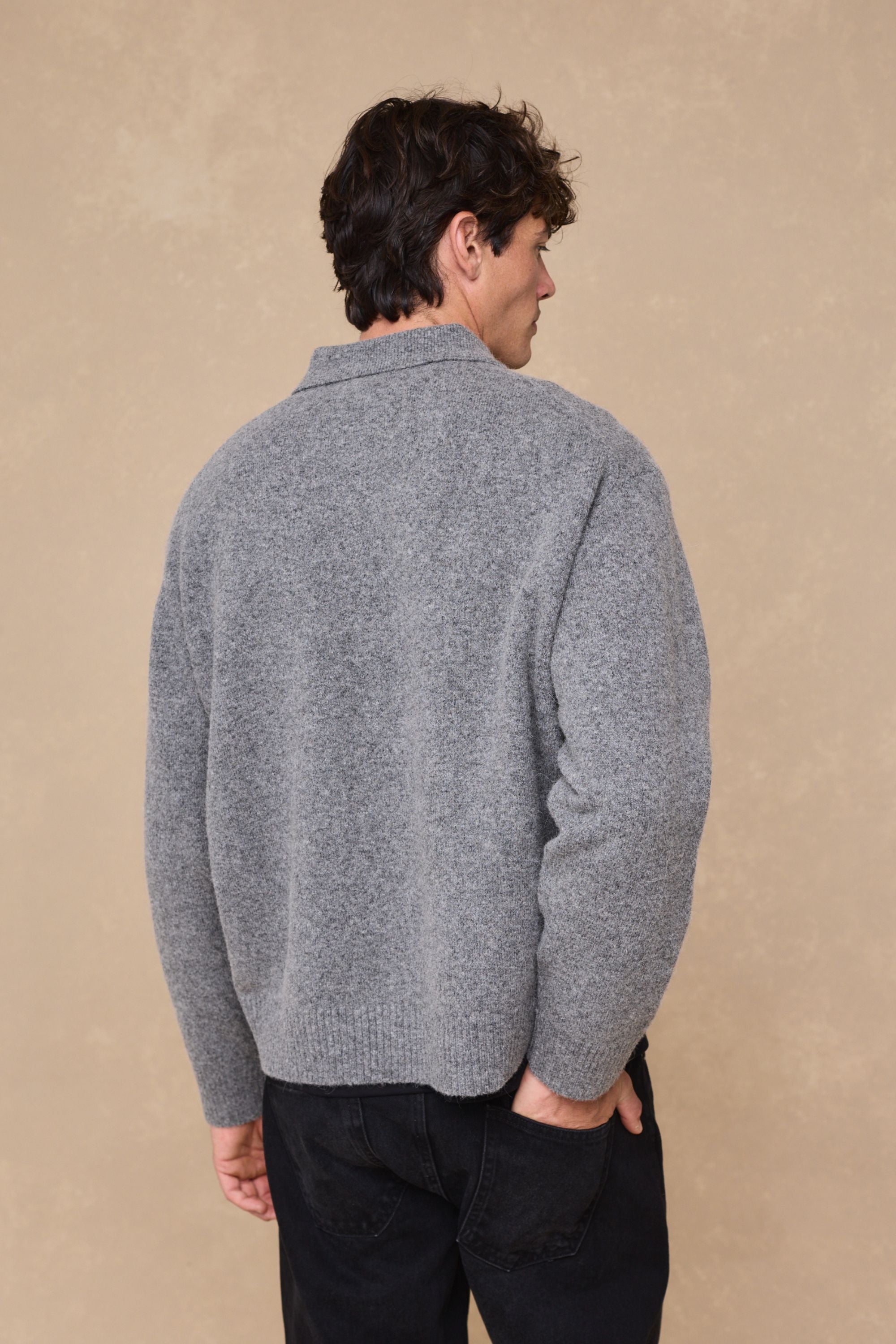 Niles Boiled Button Thru Cardigan - Grey Marl