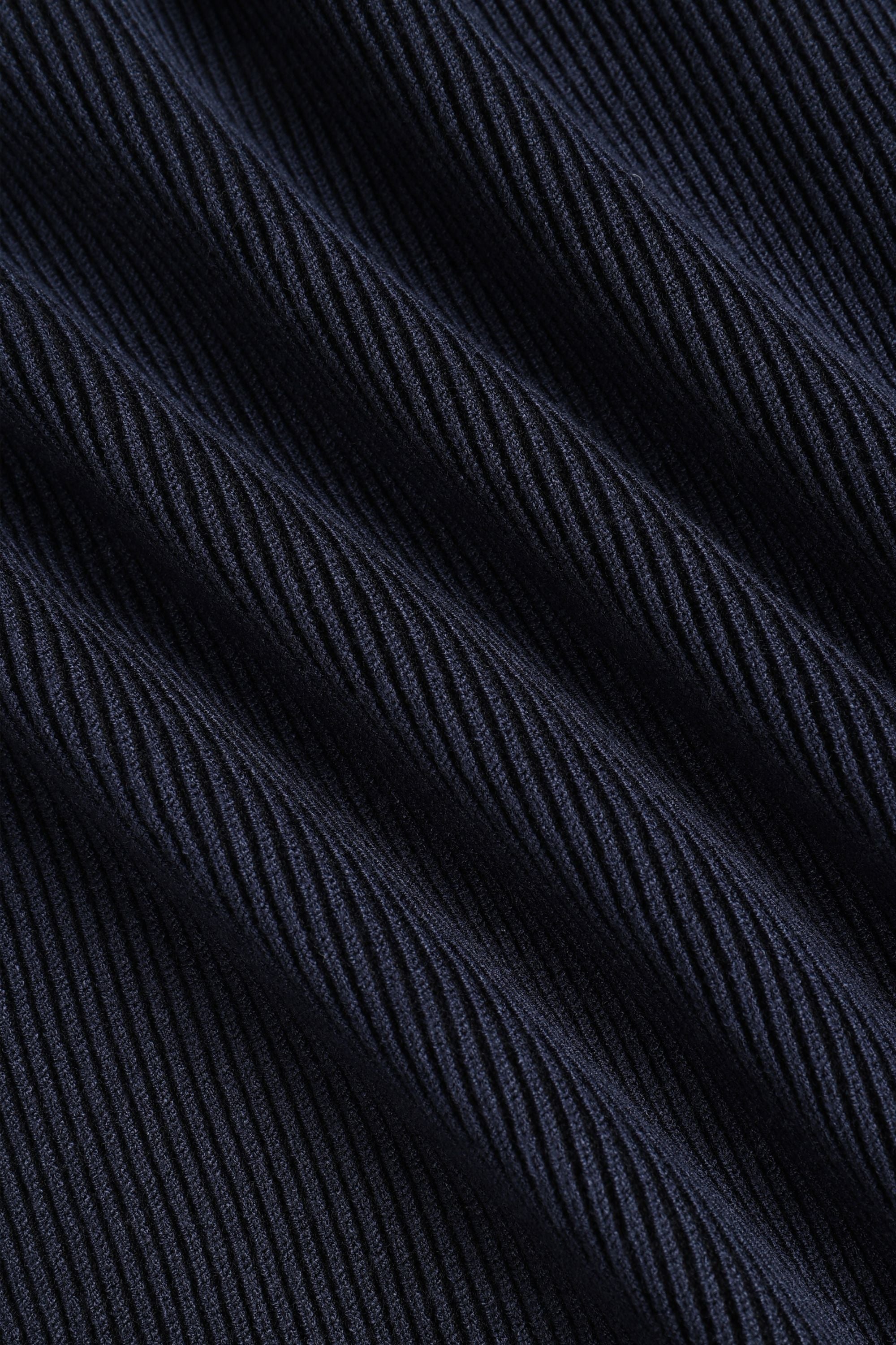 Angus Rib Knit Polo - Navy