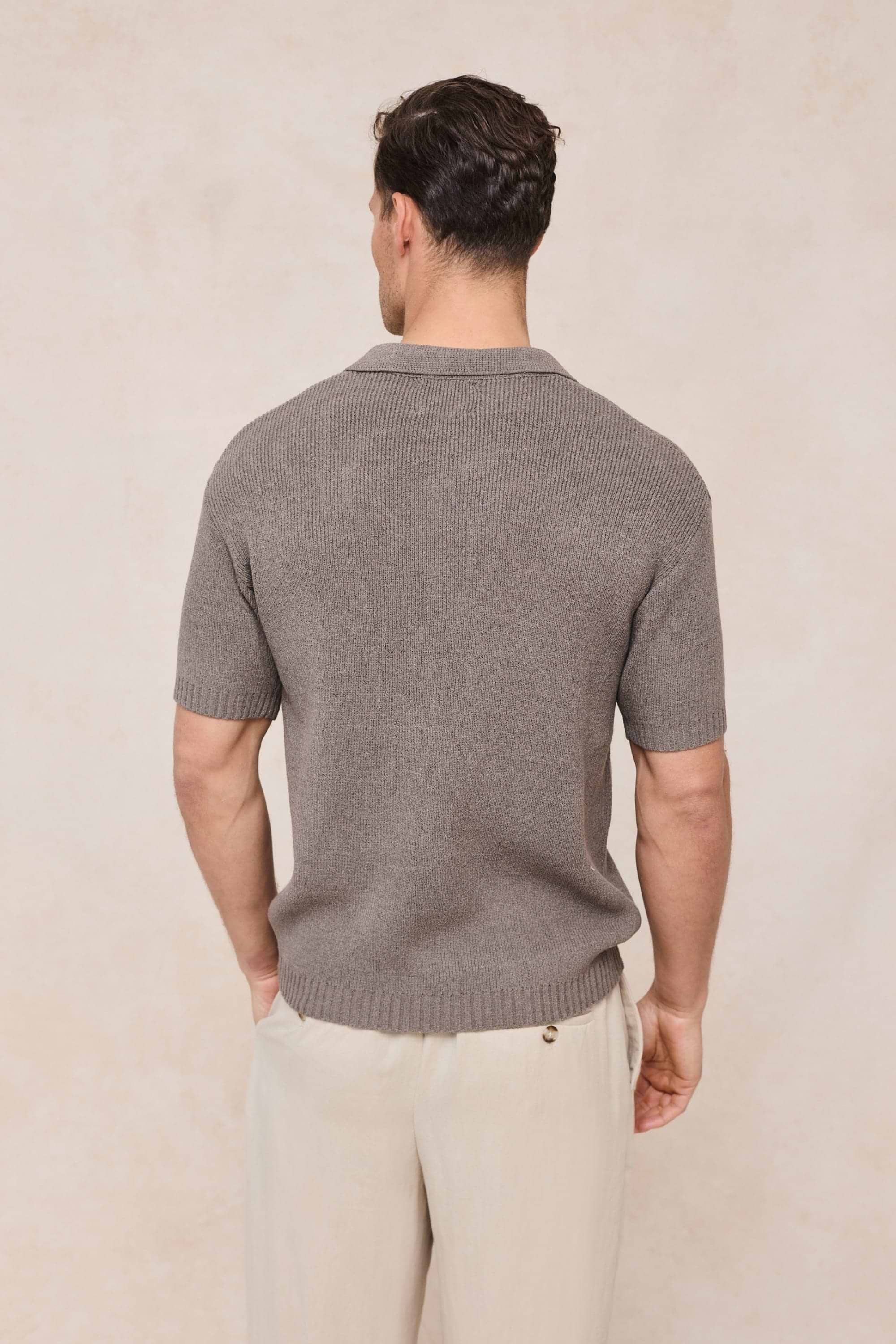Sorelle Short Sleeve Rib Knit Polo - Dark Sage