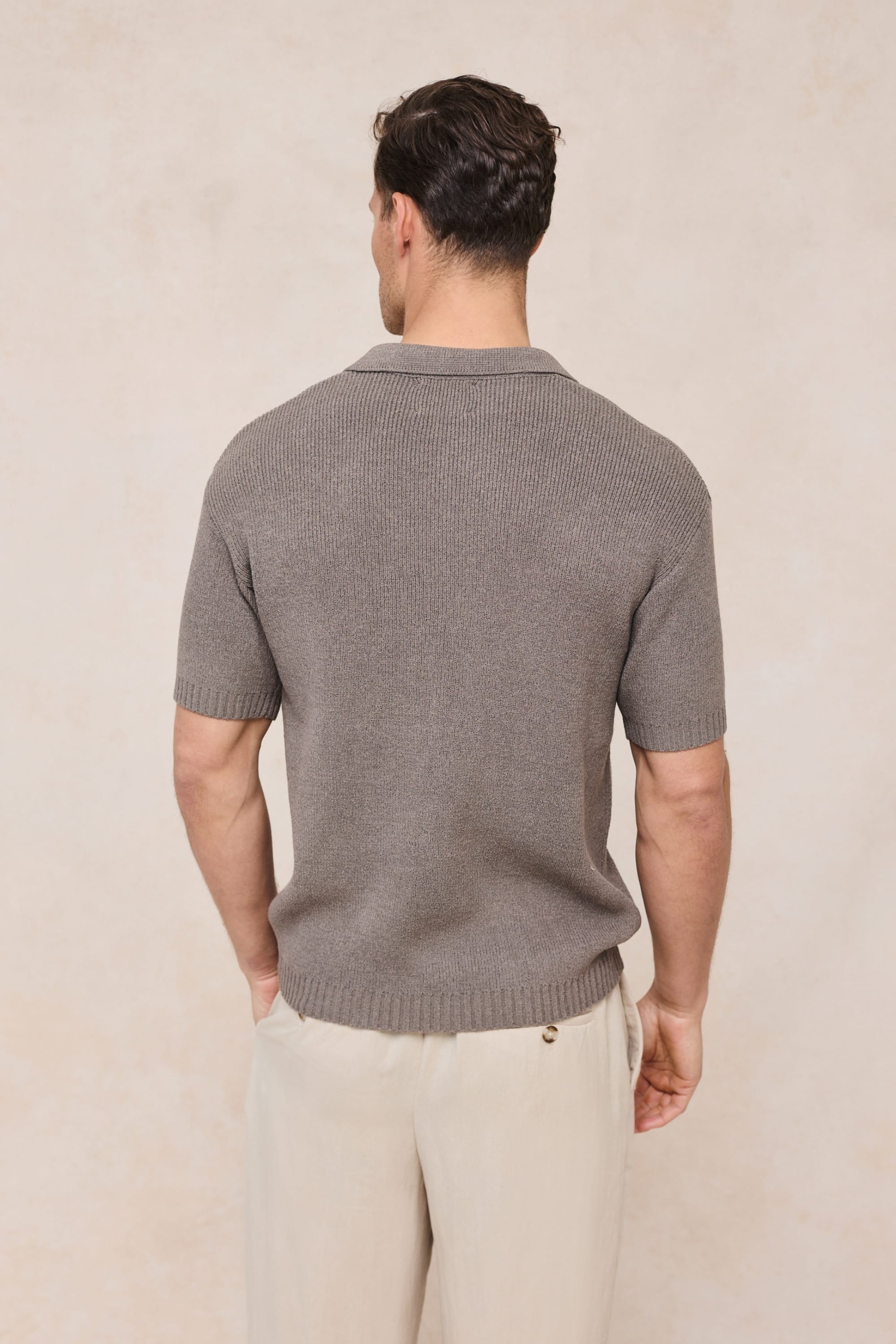 Sorelle Short Sleeve Rib Knit Polo - Dark Sage
