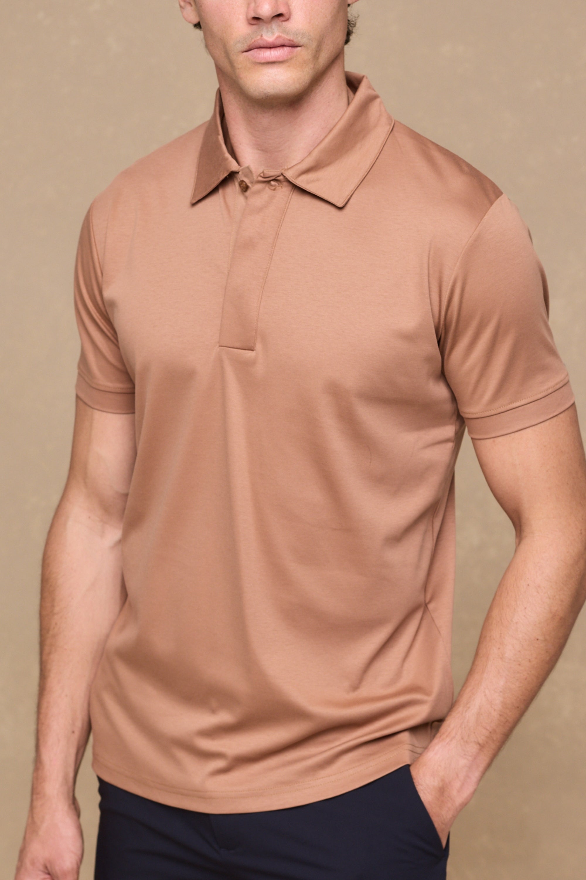 Santi Mercerised Polo Shirt - Rust Orange