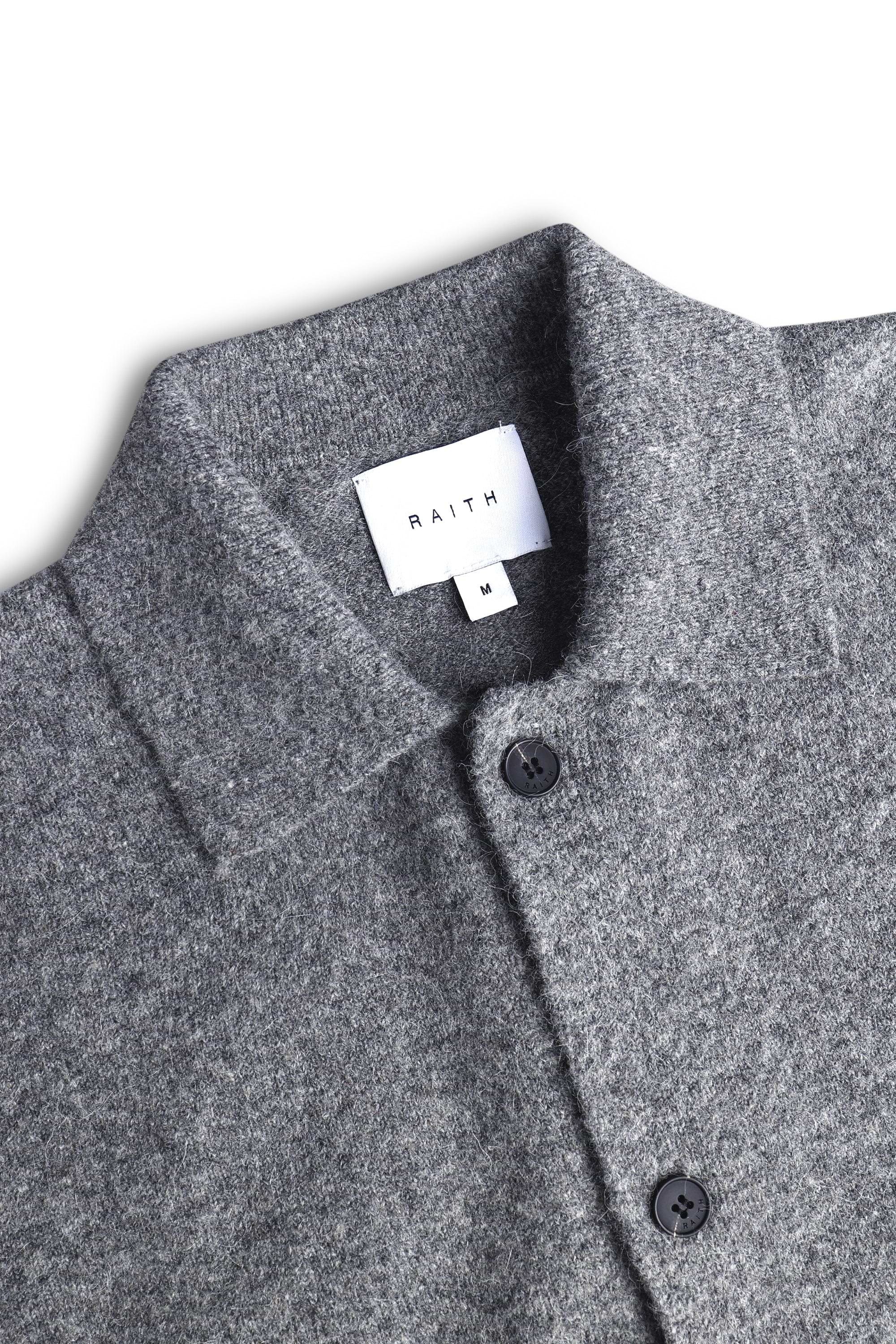 Niles Boiled Button Thru Cardigan - Grey Marl