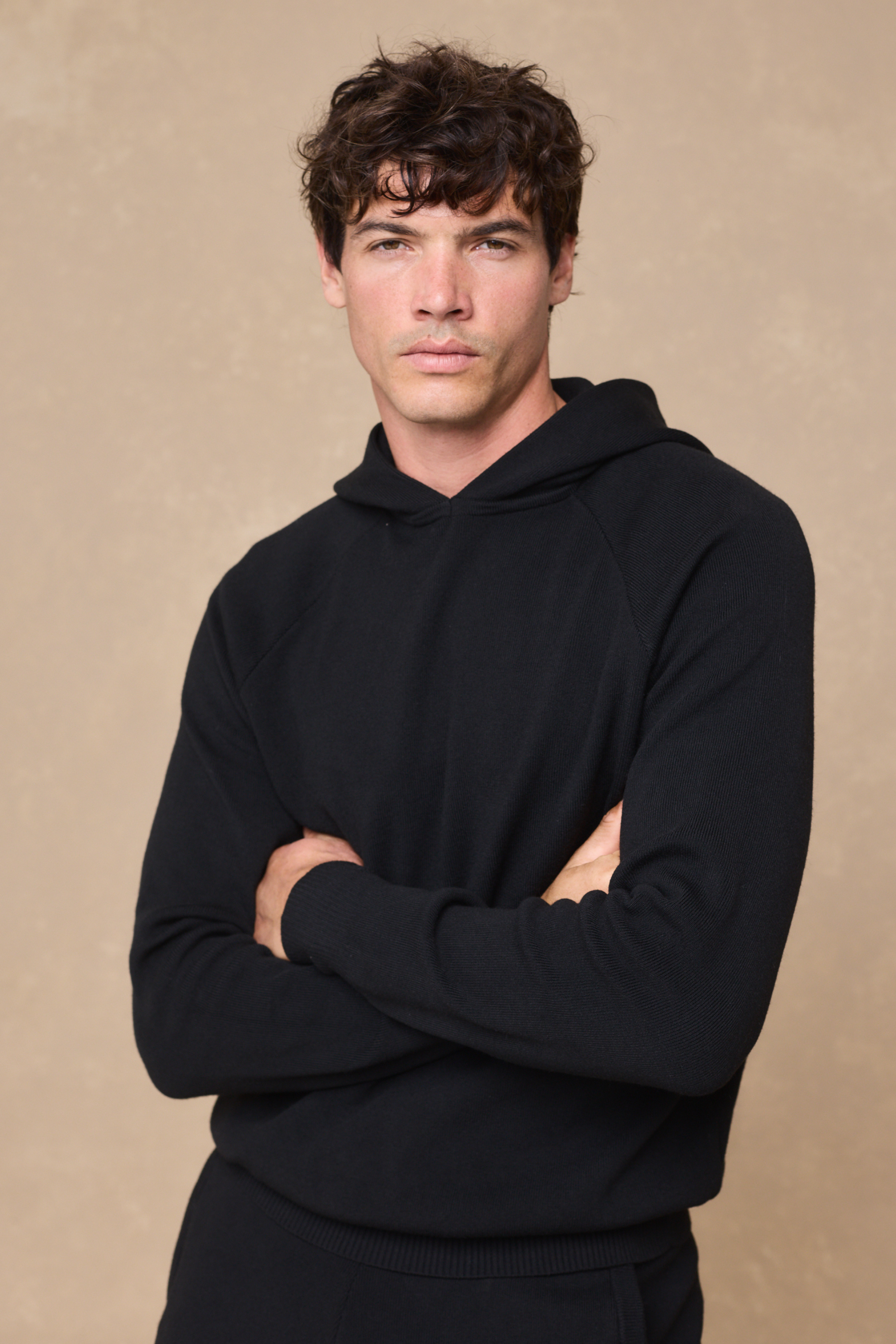 Theo Knitted Hoodie - Black