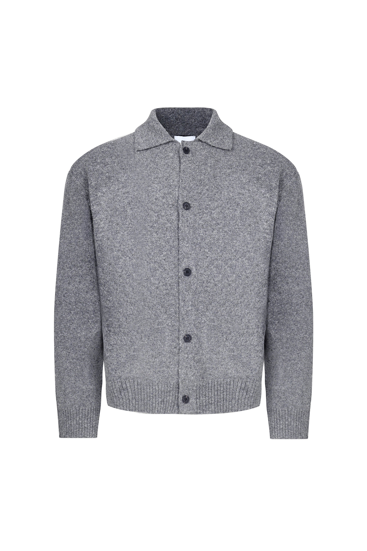 Niles Boiled Button Through Cardigan - Grey Marl