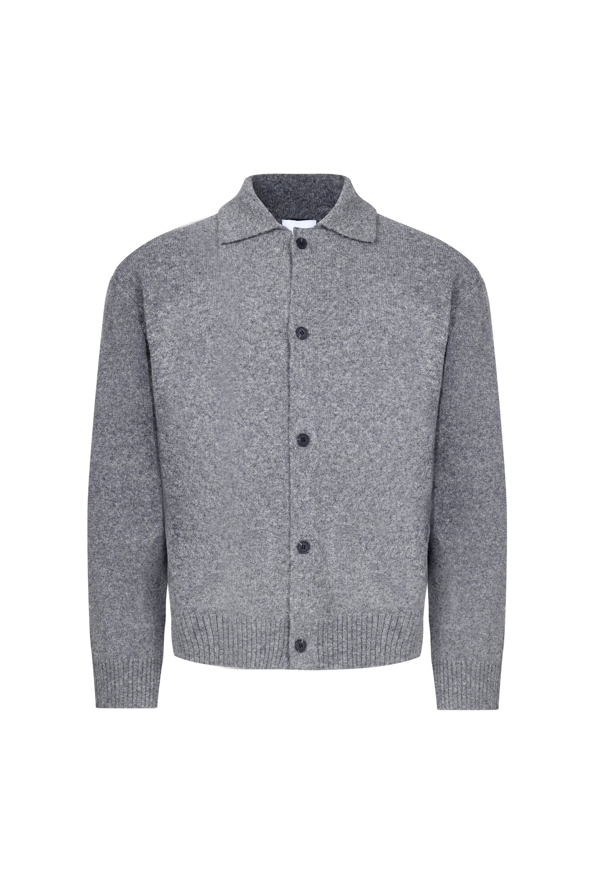 Niles Boiled Button Thru Cardigan - Grey Marl
