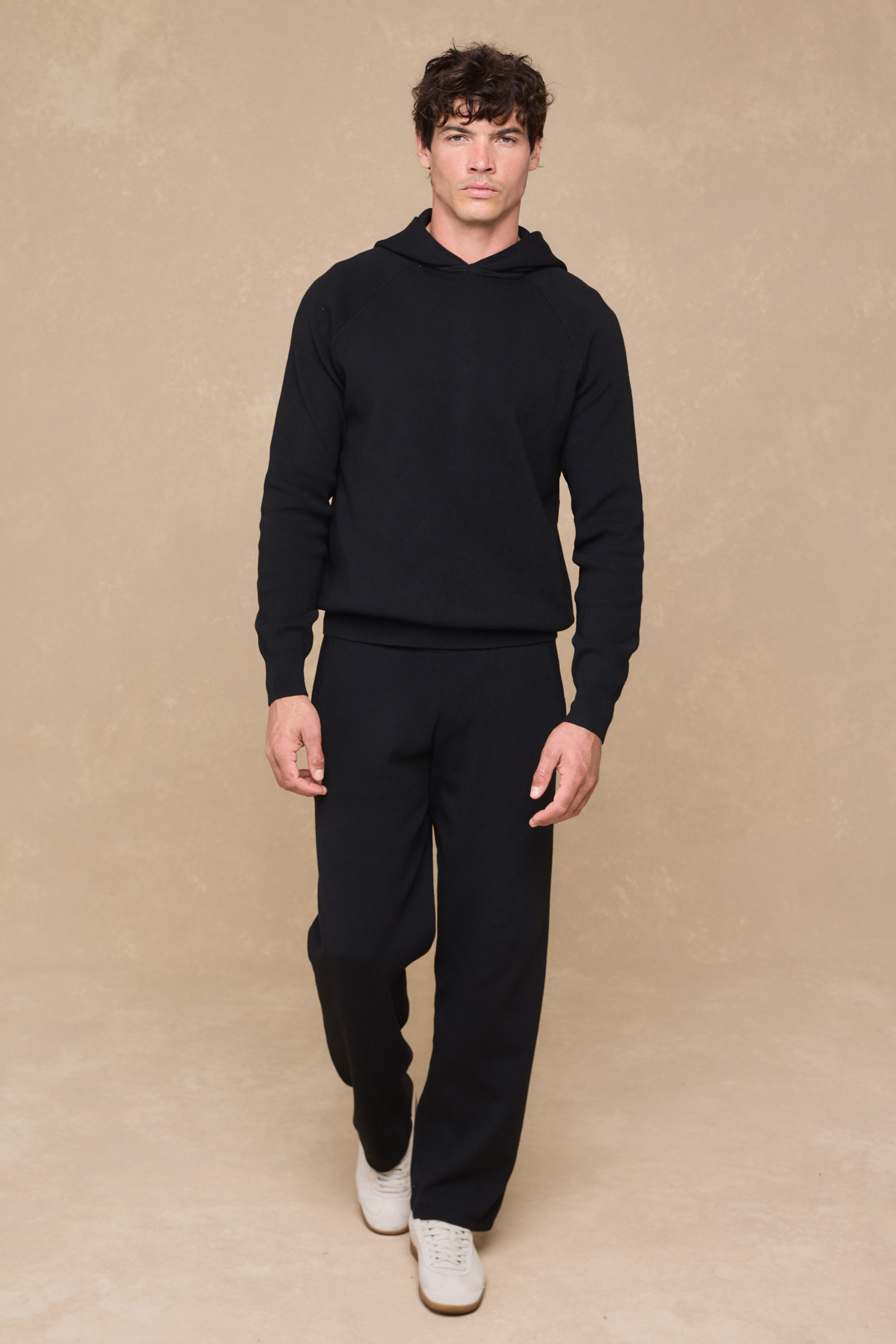 Theo Knitted Hoodie - Black